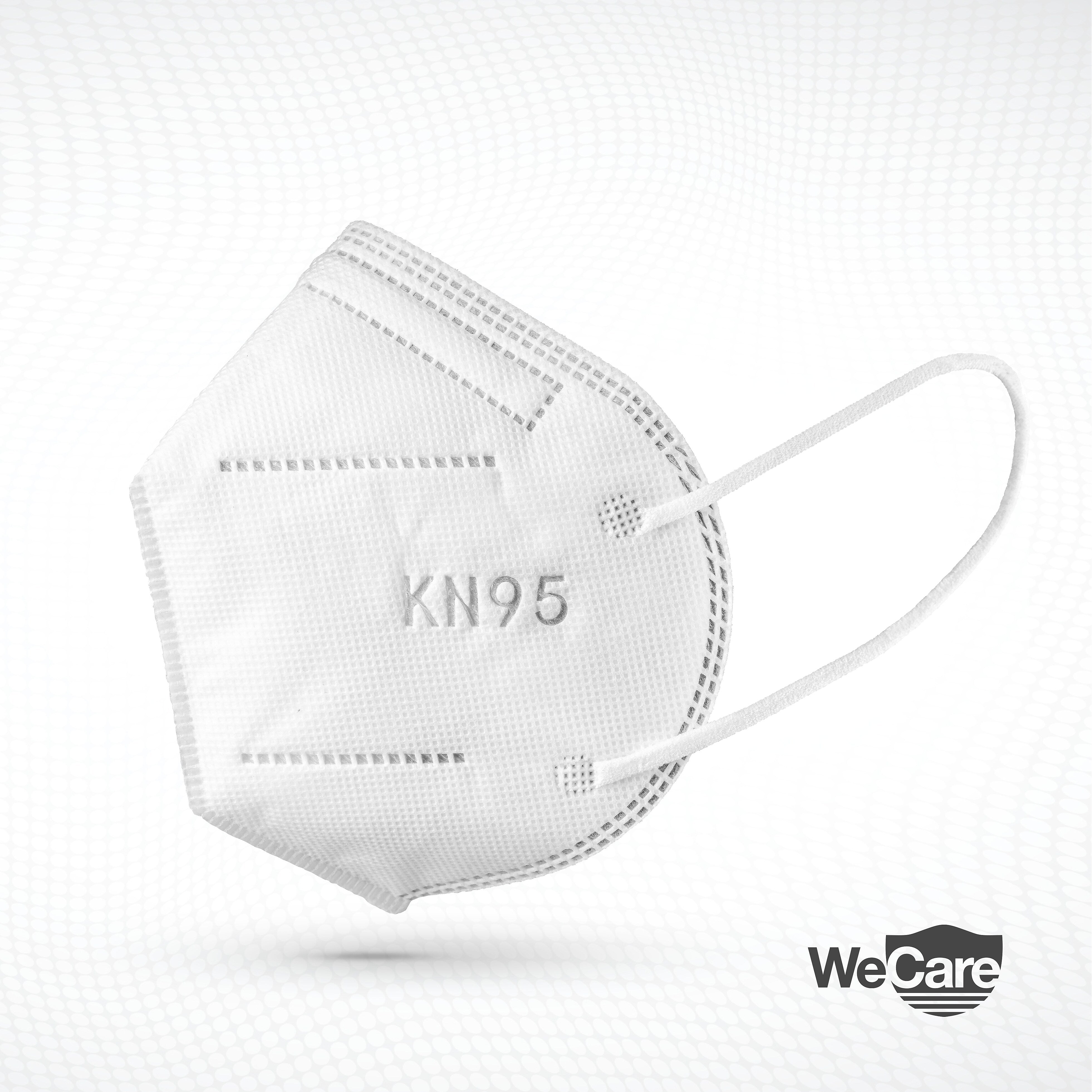 WeCare KN95 Disposable Face Mask, Adult, White, 20 Masks/Box, 3 Boxes/Pack