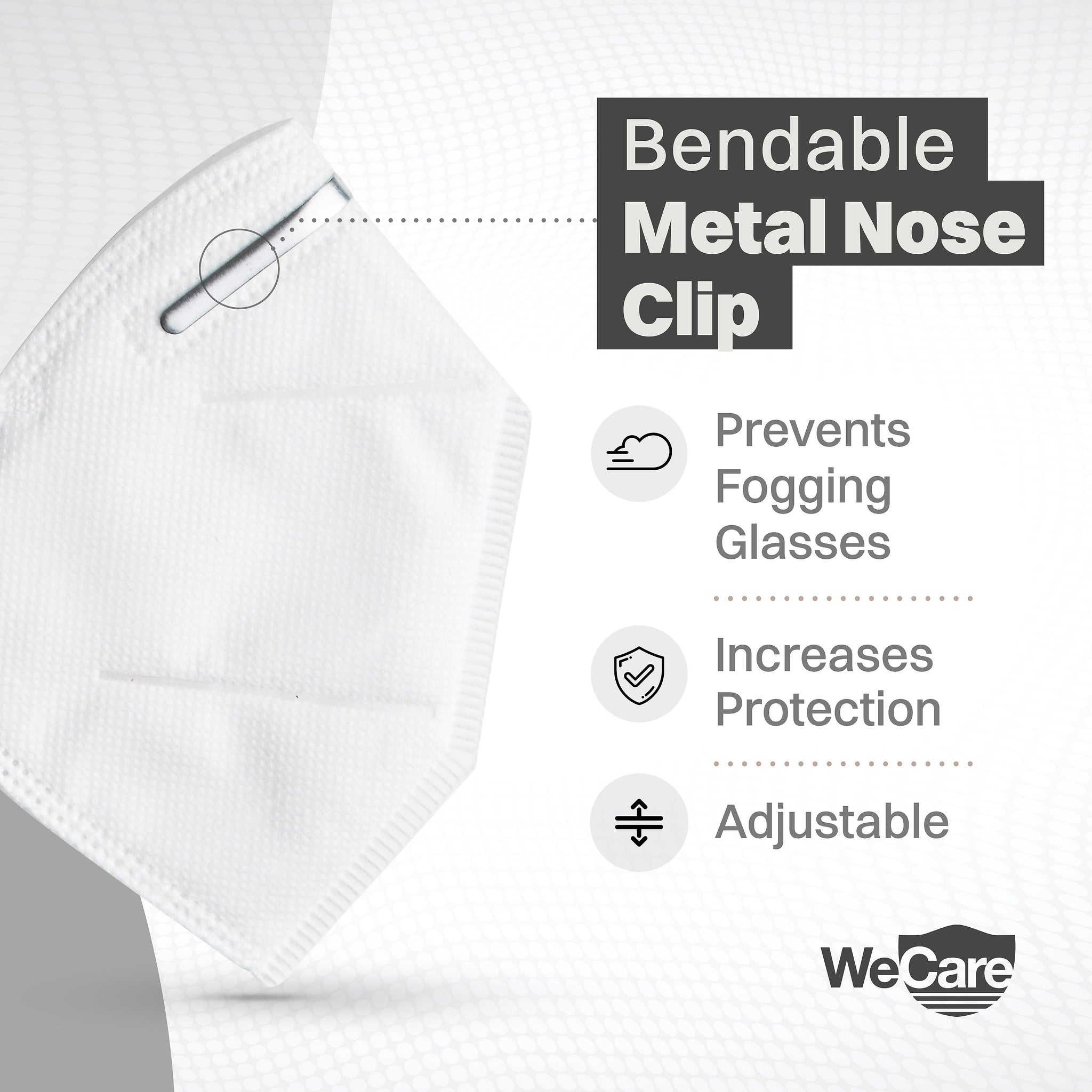 WeCare KN95 Disposable Face Mask, Adult, White, 20/Pack