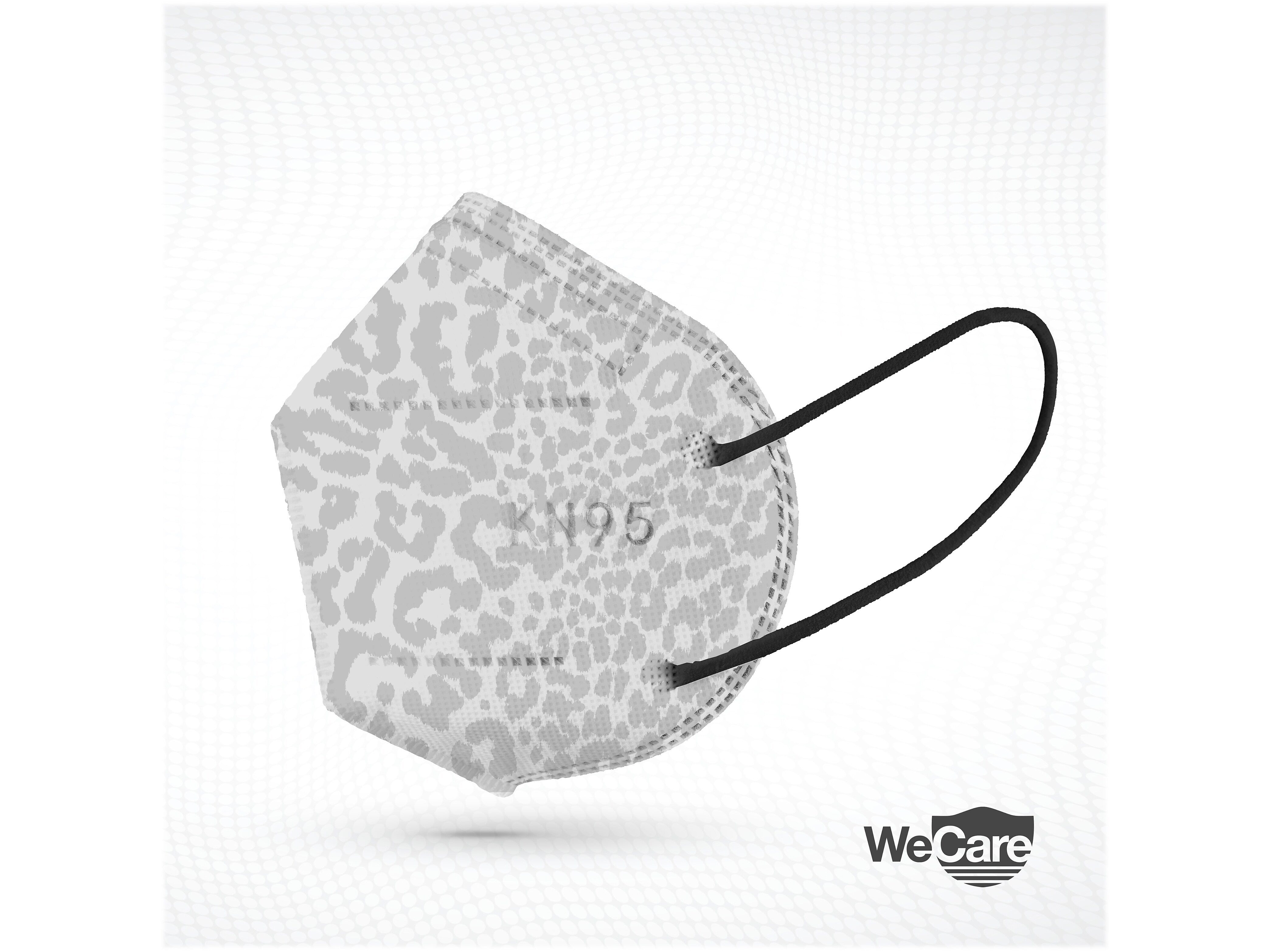 WeCare Leopard Print Disposable KN95 Fabric Face Masks, One Size, Assorted Colors, 20/Pack, 50 Packs/Carton