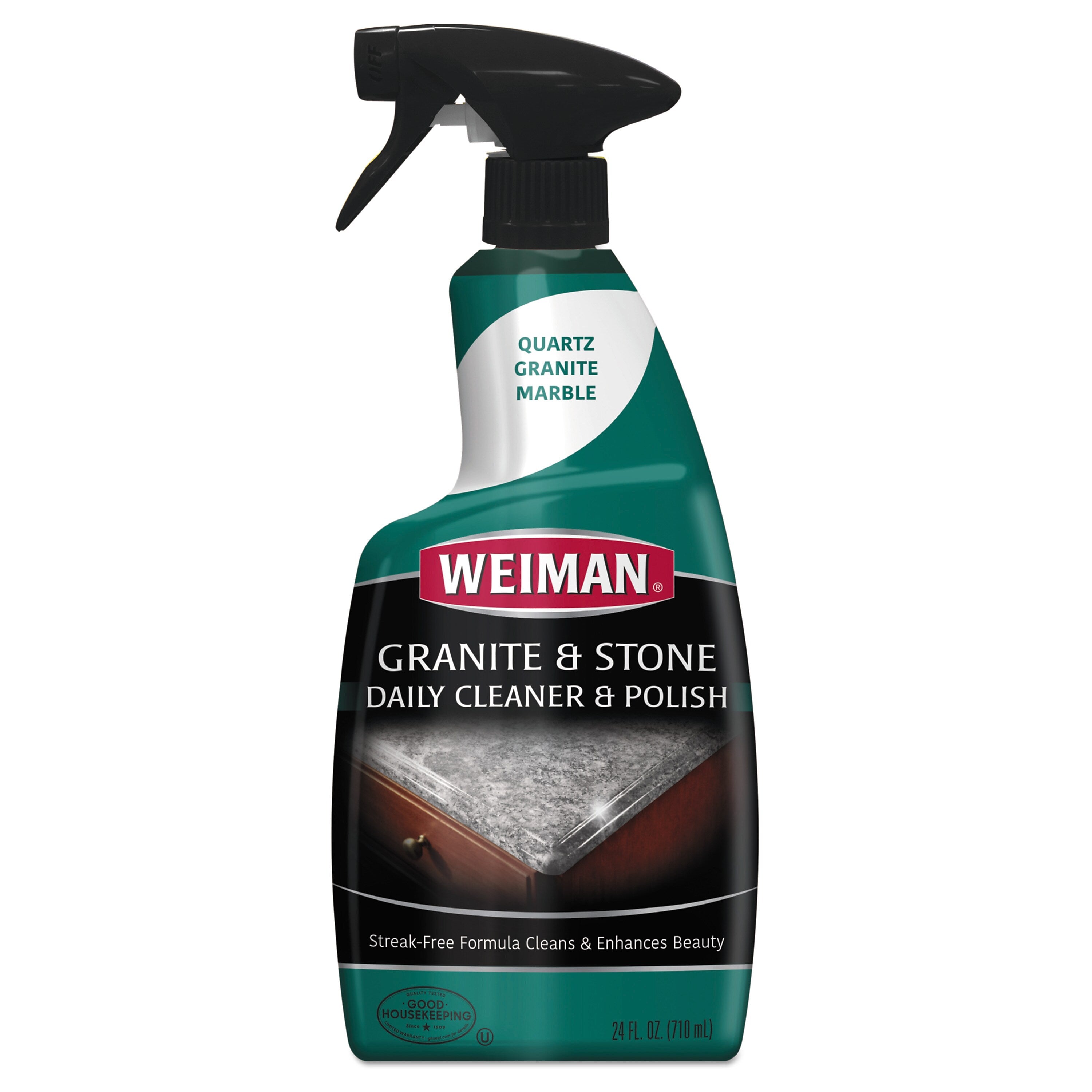 Weiman Granite Cleaner and Polish, Citrus Scent, 24 oz Spray Bottle, 6/Carton