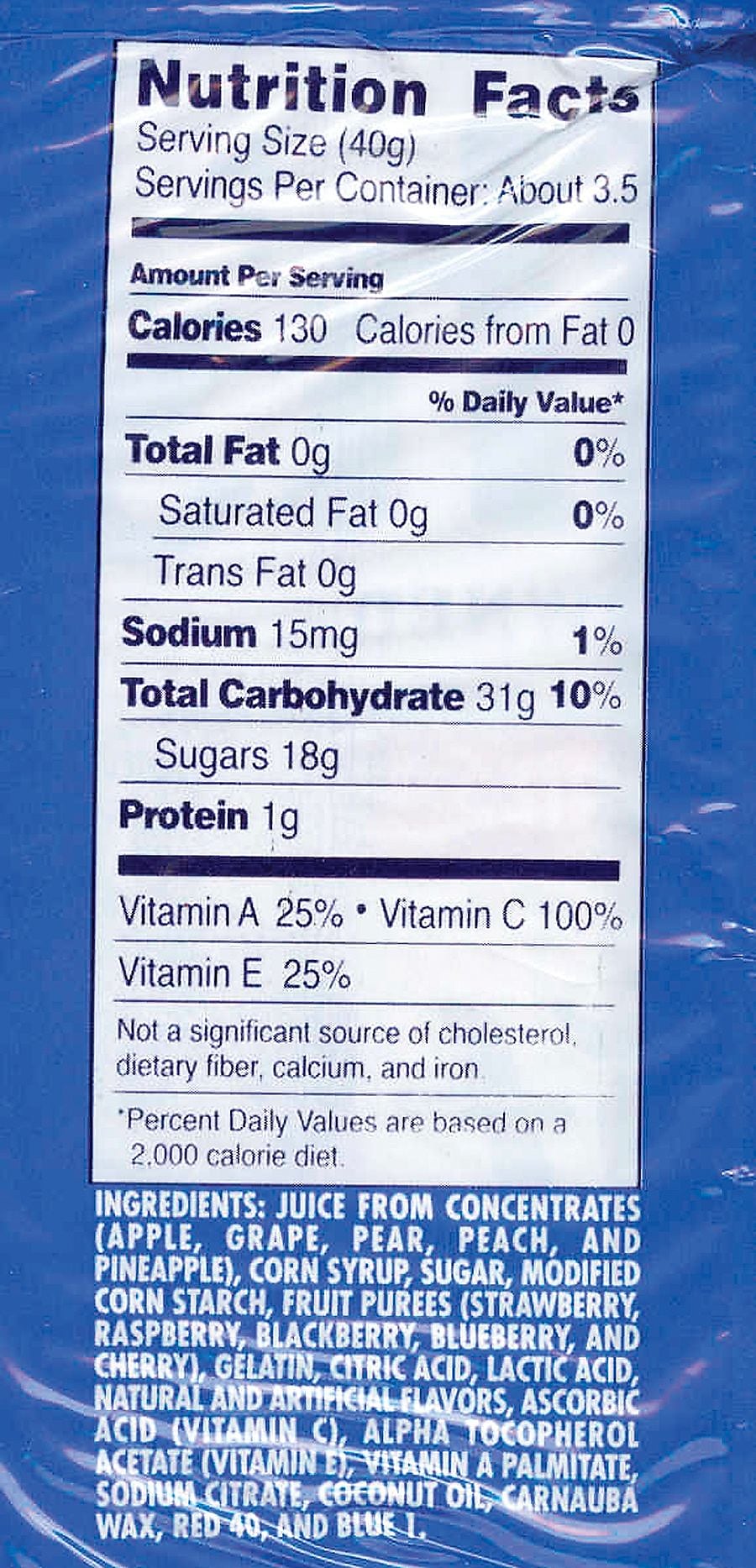 Welch's Gluten Free Berries 'N Cherries Fruit Snacks, 5 oz., 12 Packs/Box