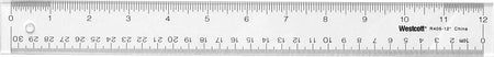 Westcott 12" Acrylic Standard Ruler, Transparent