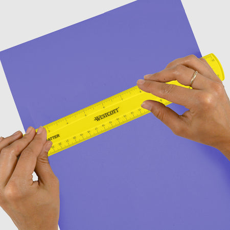 Westcott 12" Plastic Standard Ruler, Assorted, 12/Box