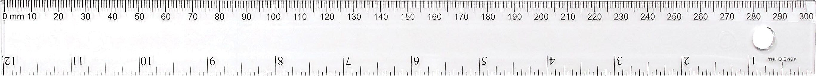 Westcott 12" Plastic Standard Ruler, Transparent