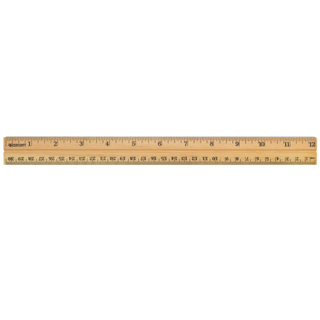 Westcott 12" School Wood Ruler, Pack of 36