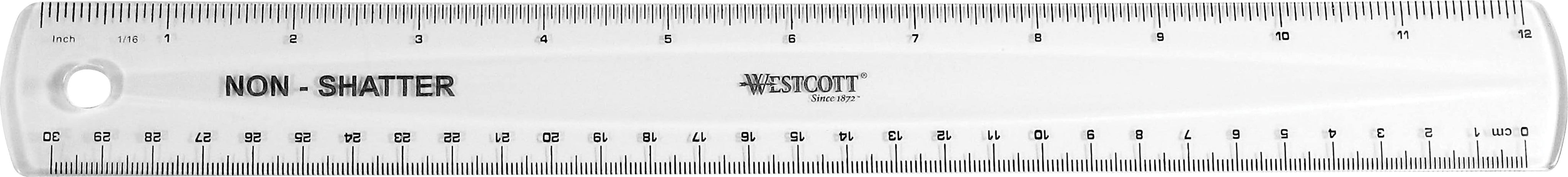 Westcott® 12" Shatterproof Plastic Ruler