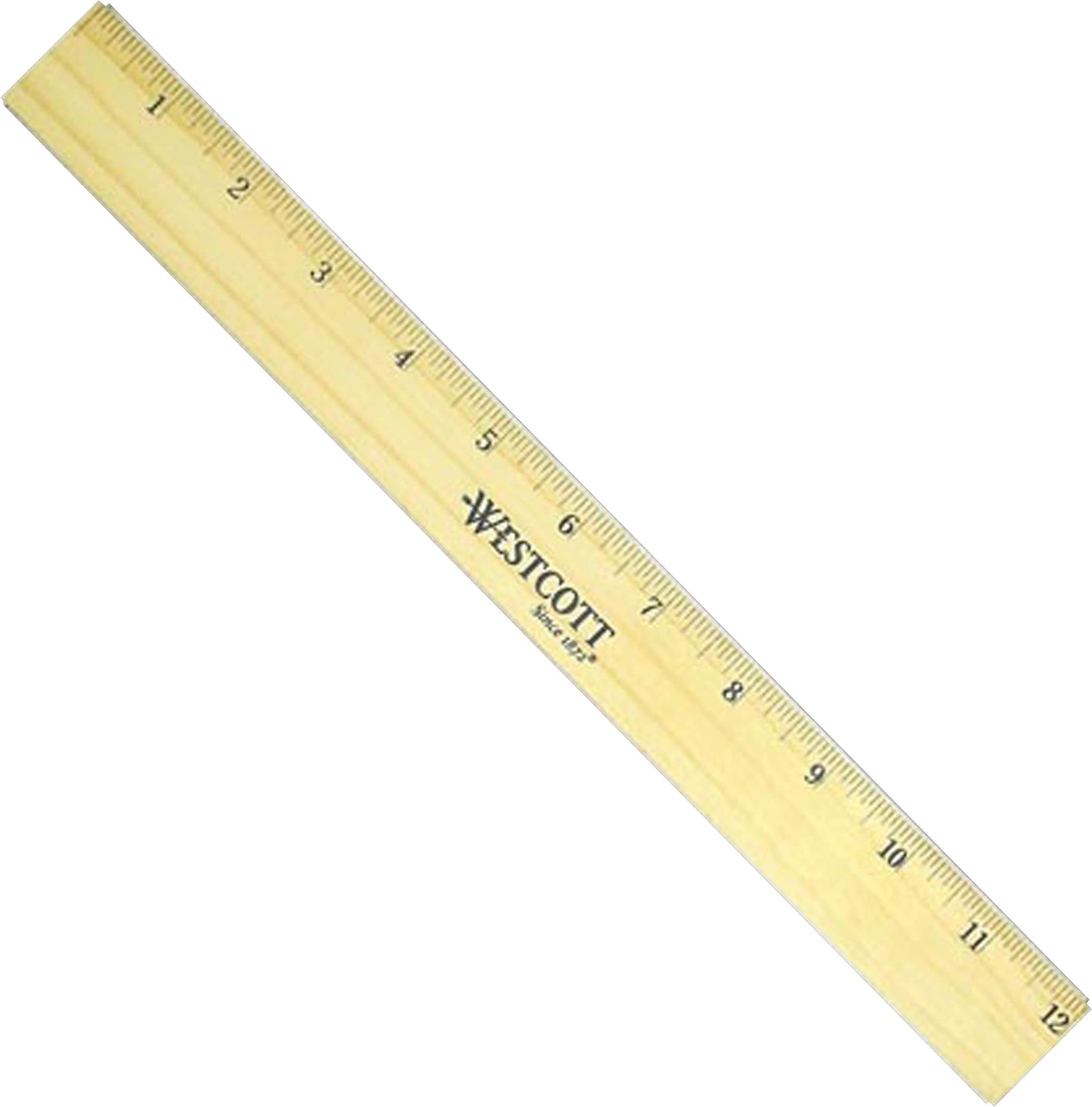 Westcott 12" Wooden Standard Ruler, Brown