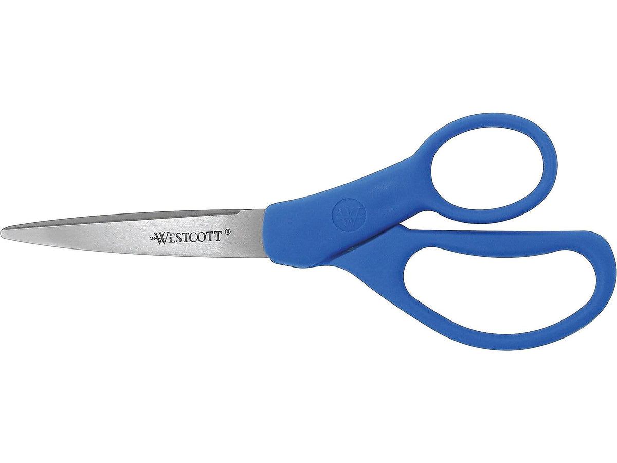 Westcott® All Purpose Preferred® 8" Stainless Steel Scissors, Pointed Tip, Blue