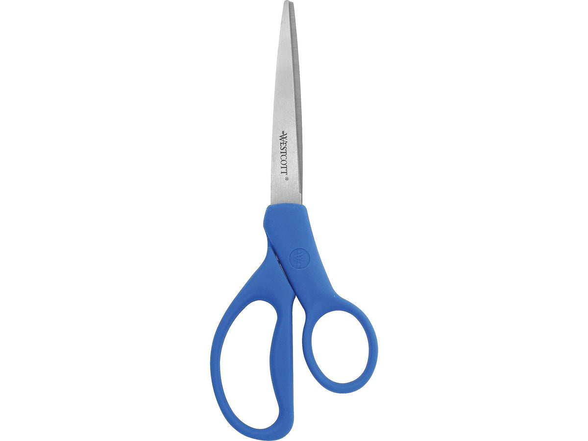 Westcott® All Purpose Preferred® 8" Stainless Steel Scissors, Pointed Tip, Blue