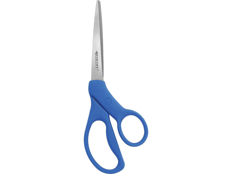 Westcott All Purpose Preferred 8" Stainless Steel Standard Scissors, Pointed Tip, Blue