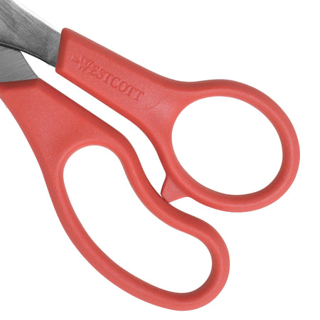 Westcott All Purpose Value 8" Stainless Steel Standard Scissors, Pointed Tip, Red