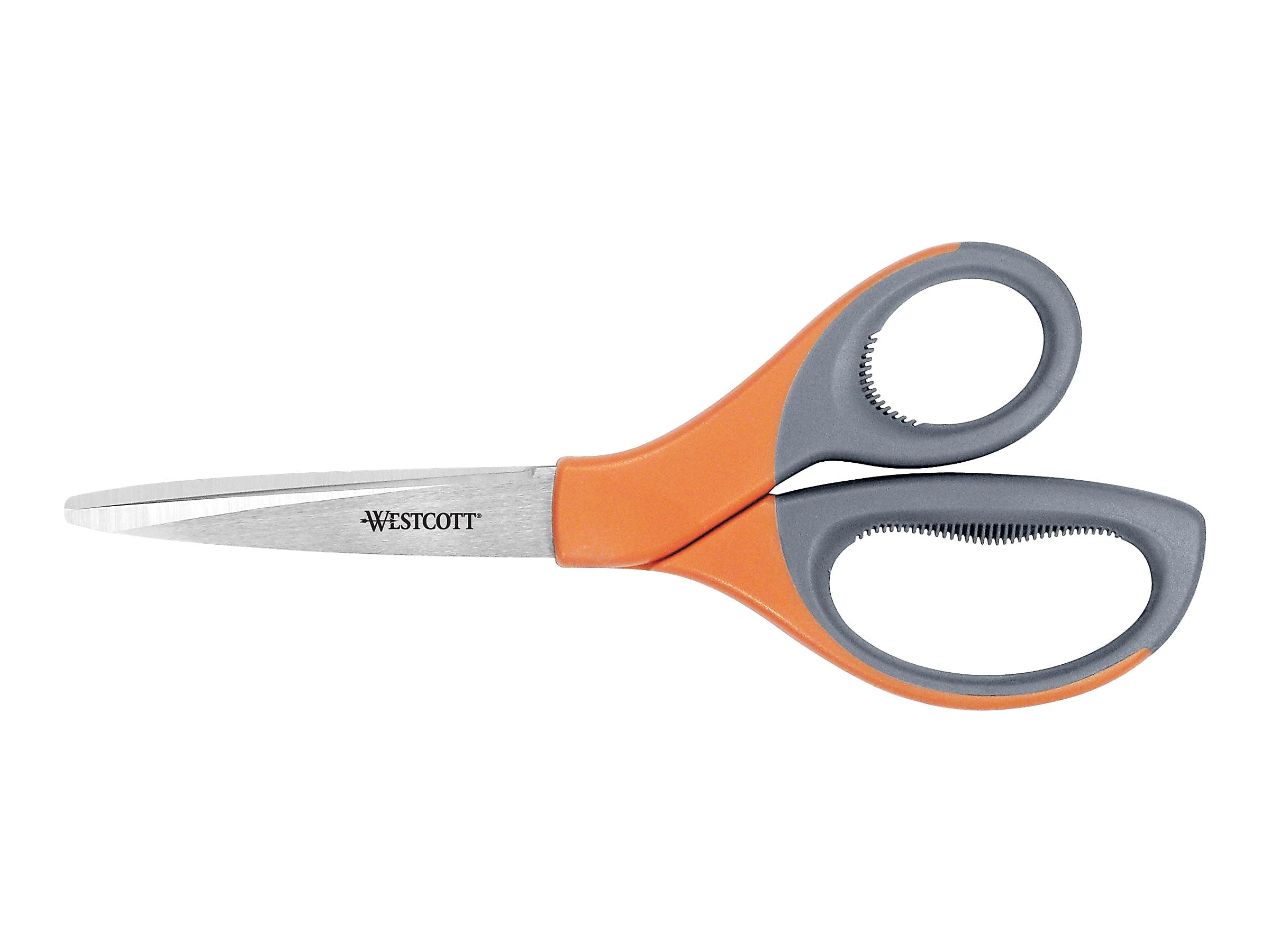 Westcott® Elite 8" Stainless Steel Scissors, Pointed Tip, Orange/Gray