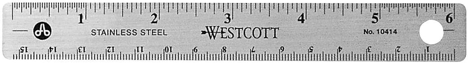 Westcott® Stainless Steel Rulers, 6"