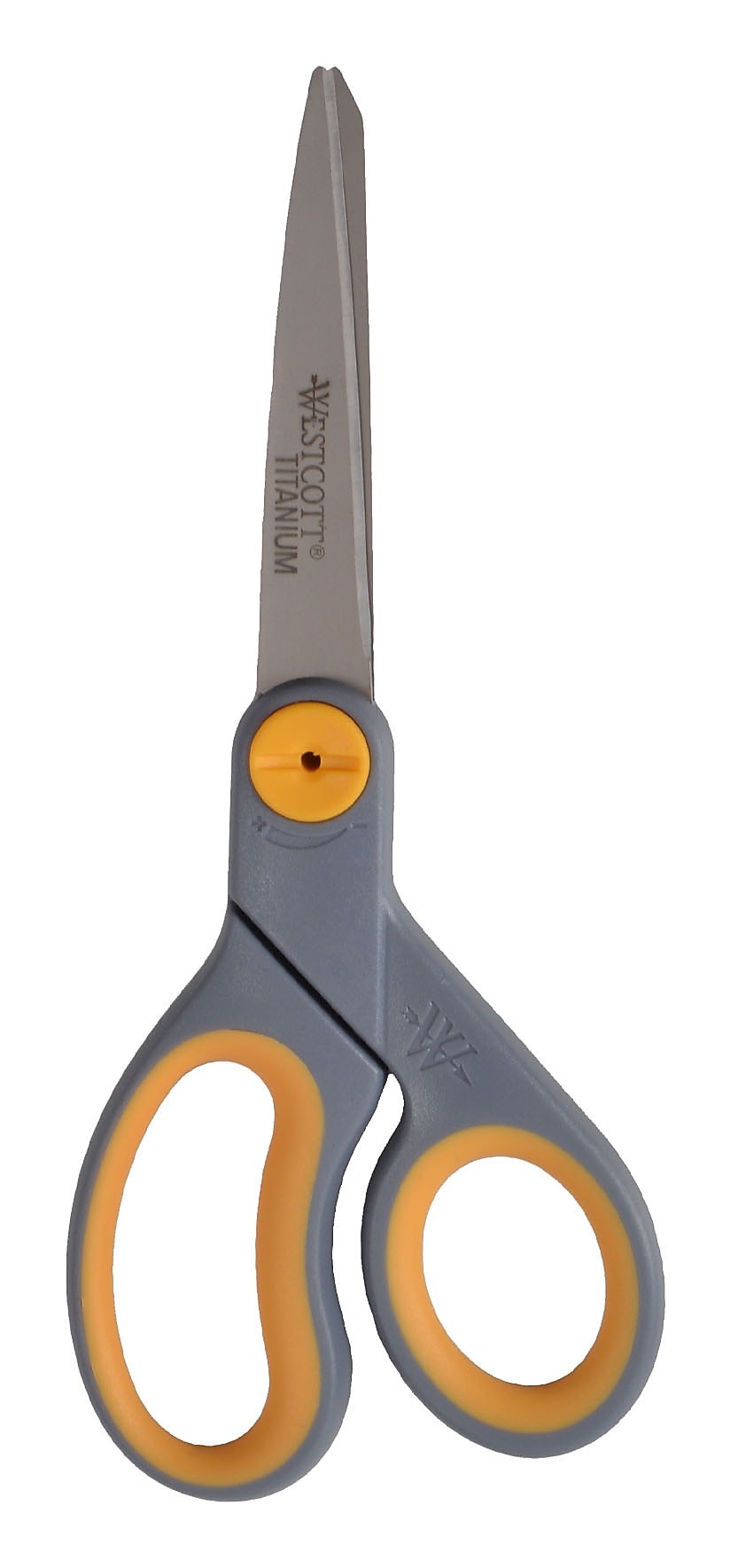 Westcott Titanium Bonded 8" Titanium Multi-Purpose/Heavy Duty Scissor, Sharp Tip, Gray/Yellow