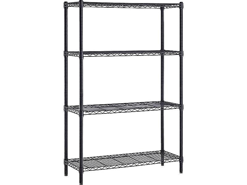 Whalen 4-Shelf Wire Unit, 36"W, Black