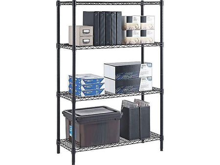 Whalen 4-Shelf Wire Unit, 36"W, Black