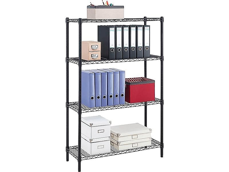 Whalen 4-Shelf Wire Unit, 36"W, Black