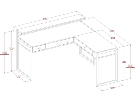 Whalen Asherton 60" W L-Shaped Computer Desk, Fawn Aged Oak