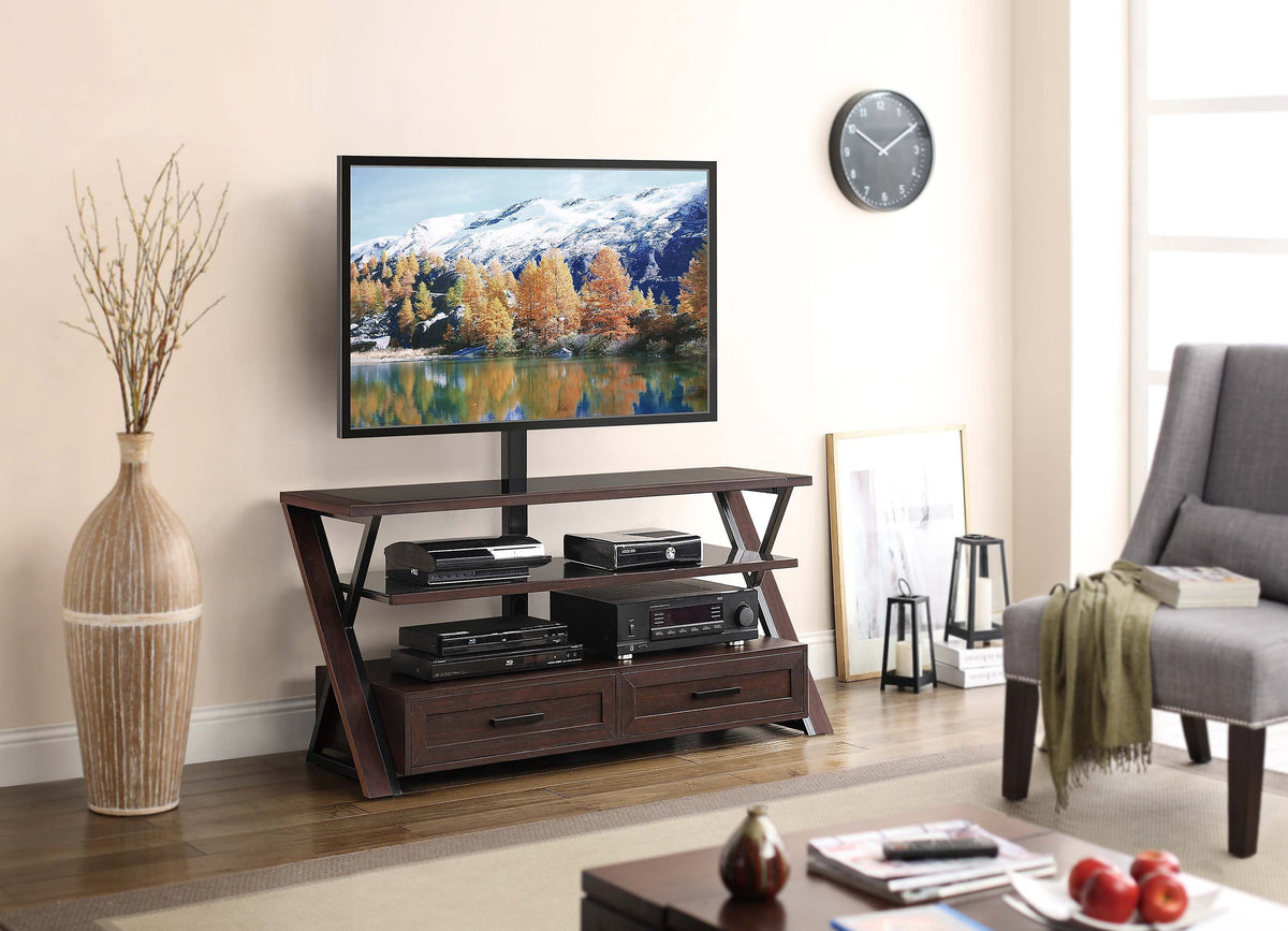 Whalen Console TV Stand, Screens up to 54", Brown/Black