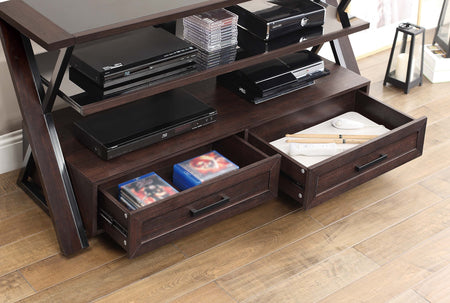 Whalen Console TV Stand, Screens up to 54", Brown/Black