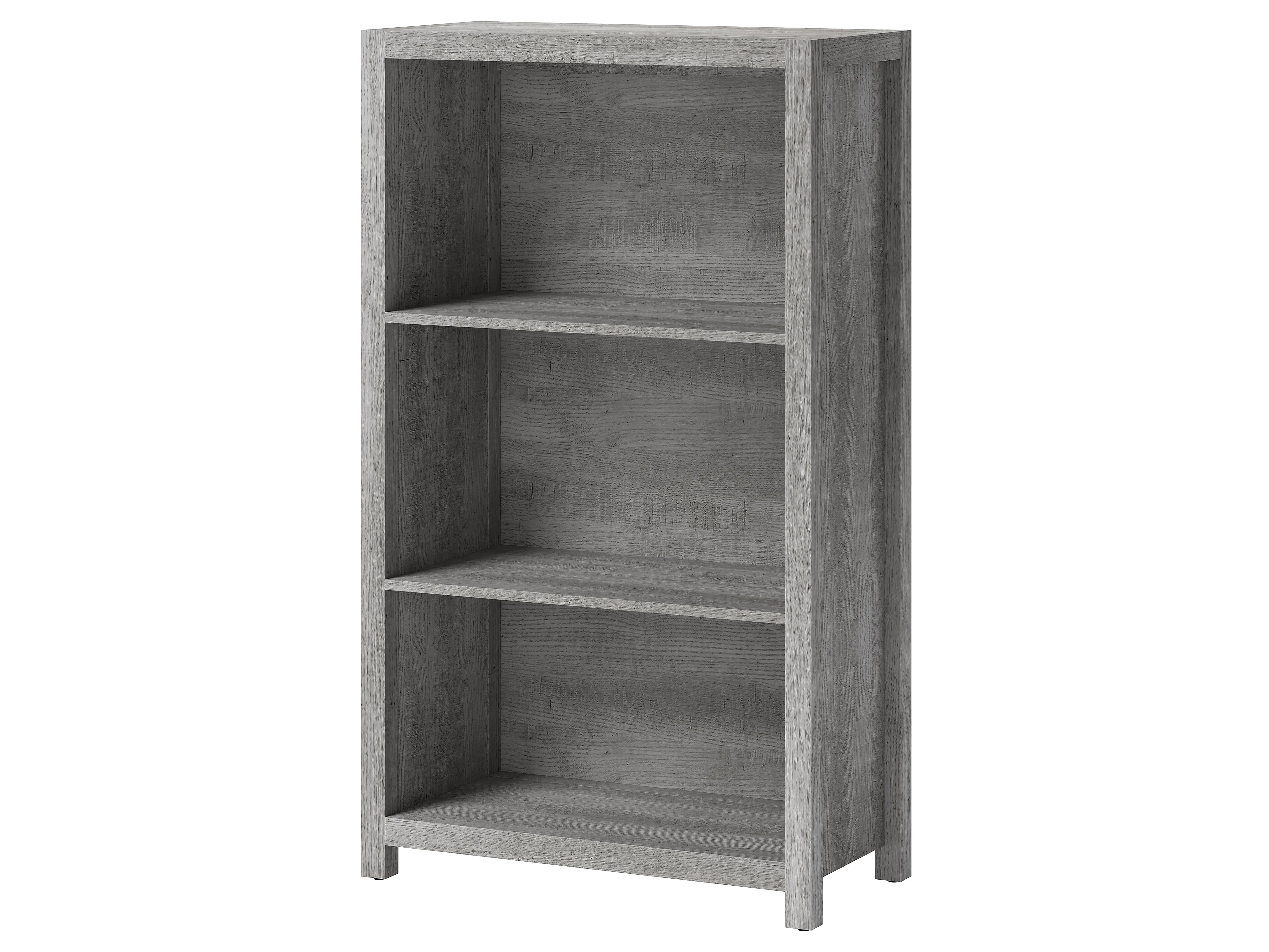 Whalen Fallbrook 3-Shelf 48"H Bookcase, Smoked Ash/Rustic Warm Gray