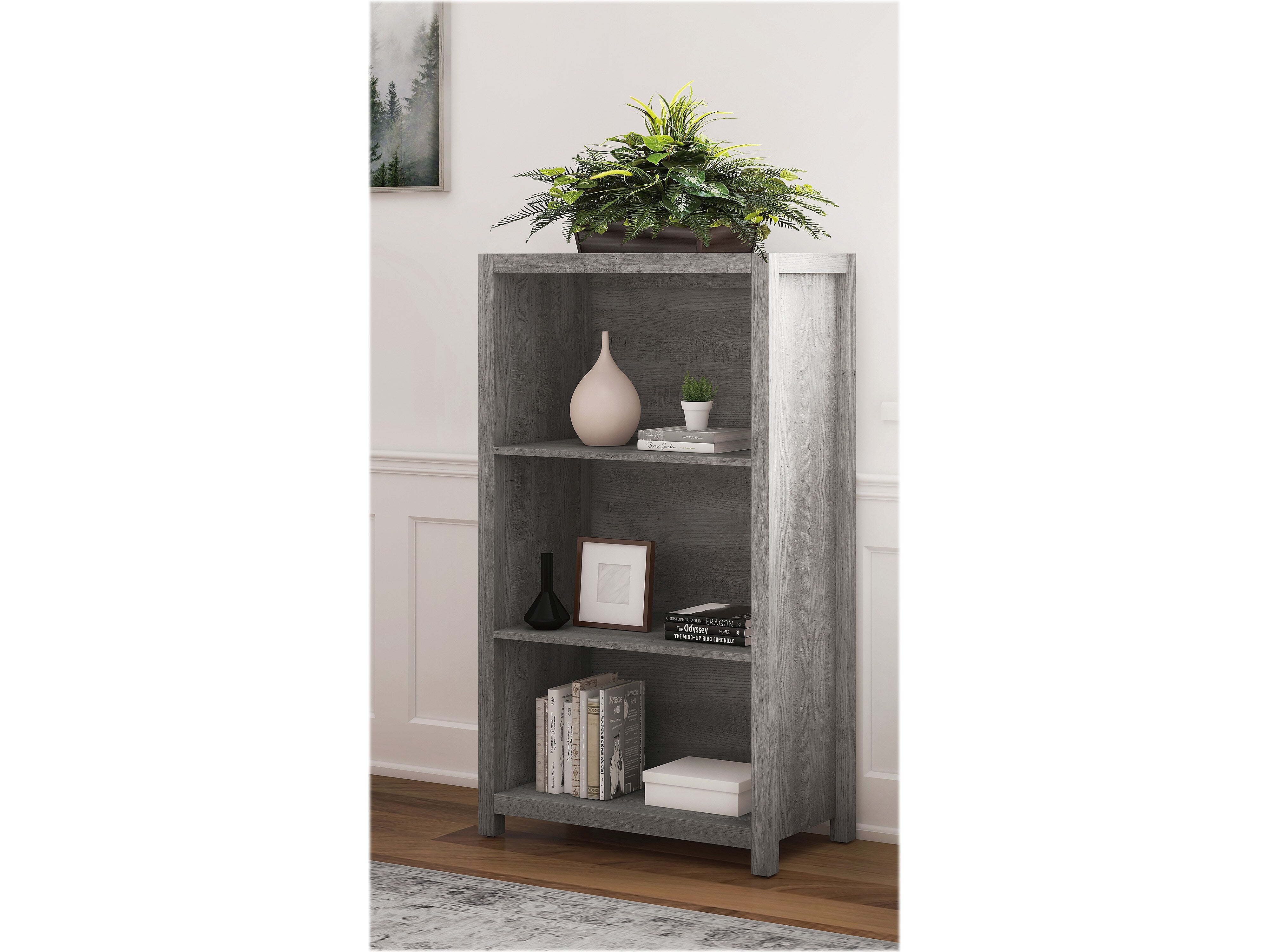 Whalen Fallbrook 3-Shelf 48"H Bookcase, Smoked Ash/Rustic Warm Gray