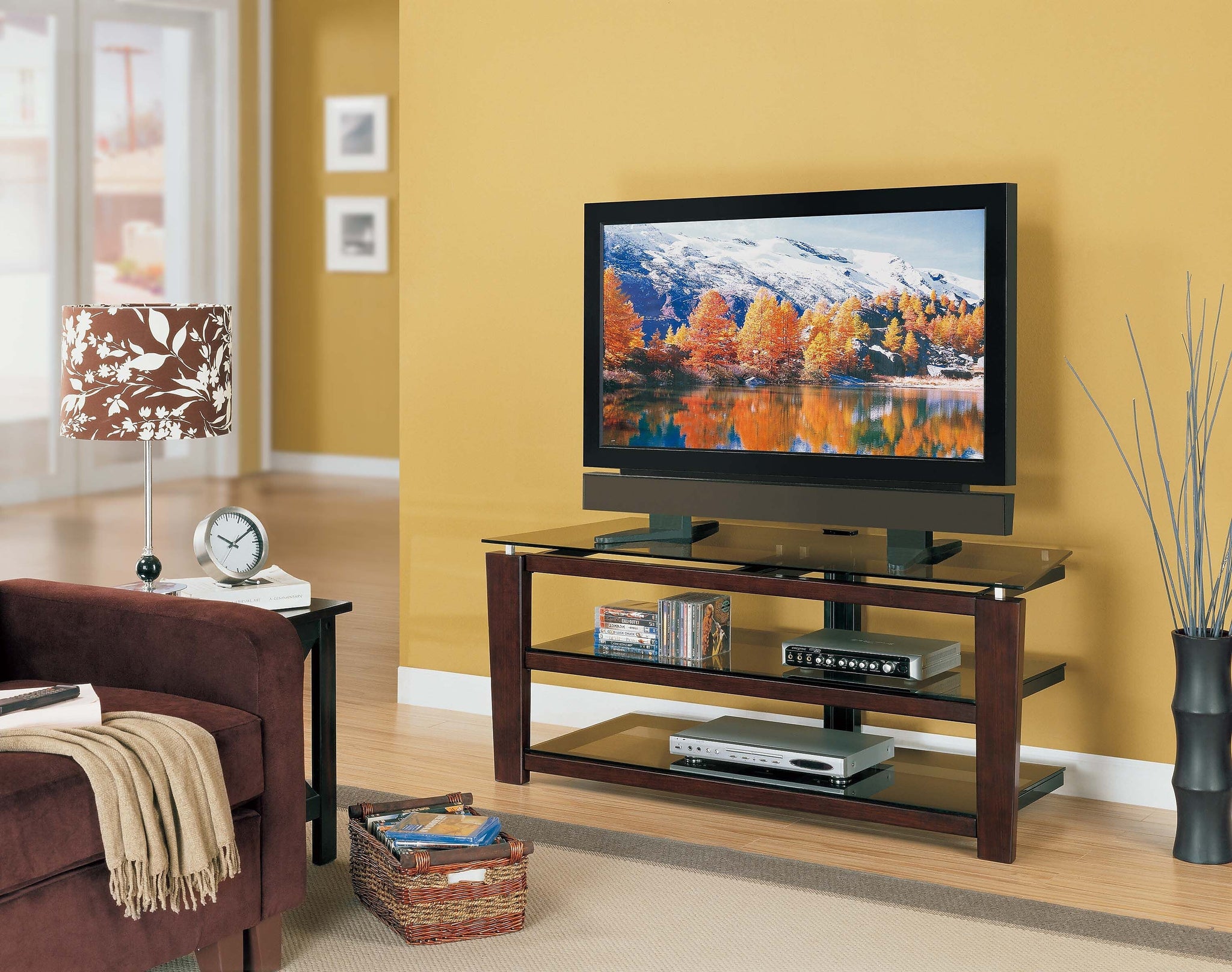 Whalen Wood/Metal Console TV Stand, Screens up to 58