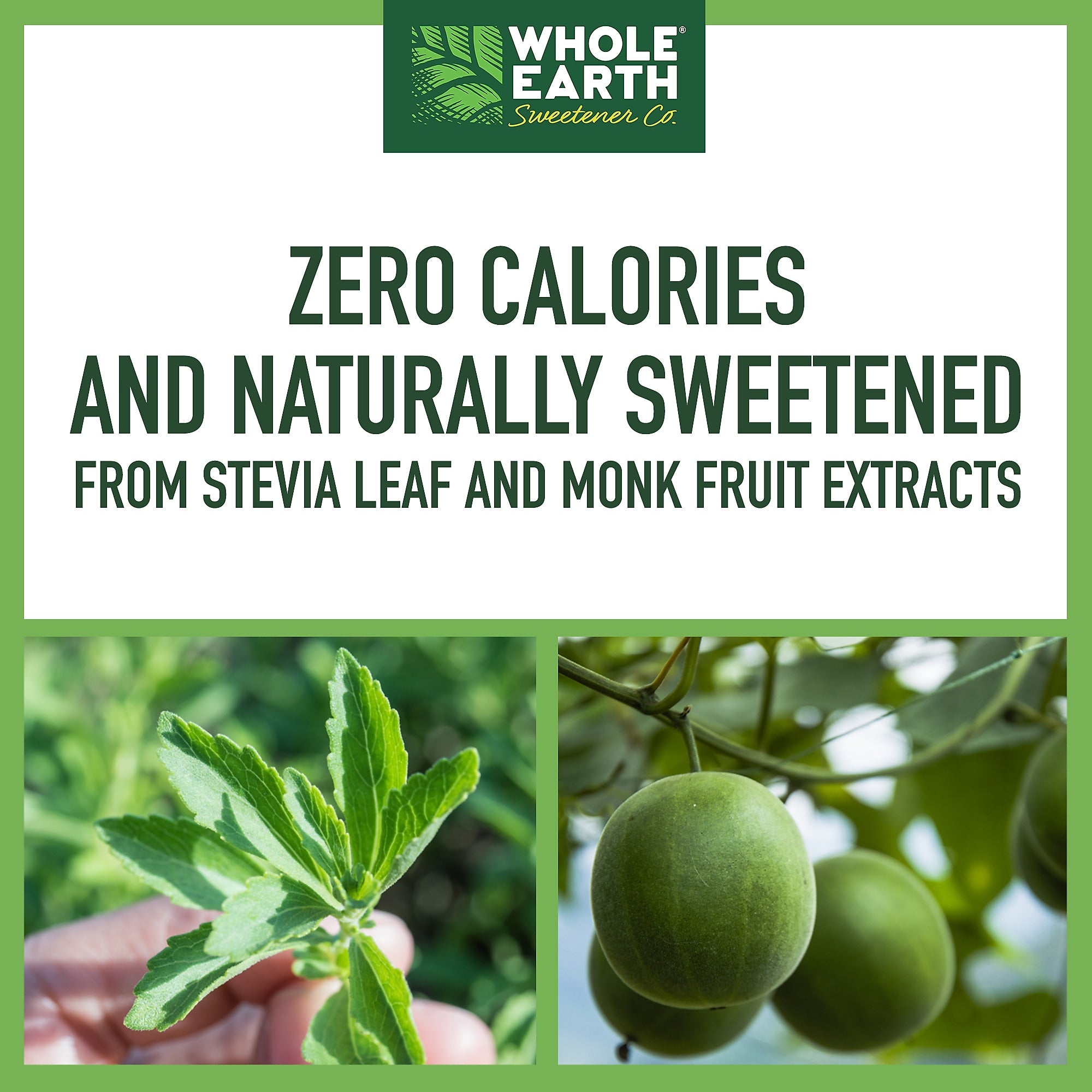 Whole Earth, Stevia Leaf and Monk Fruit Natural Sweetener Blend, 2-Gram Packets, 400/Carton