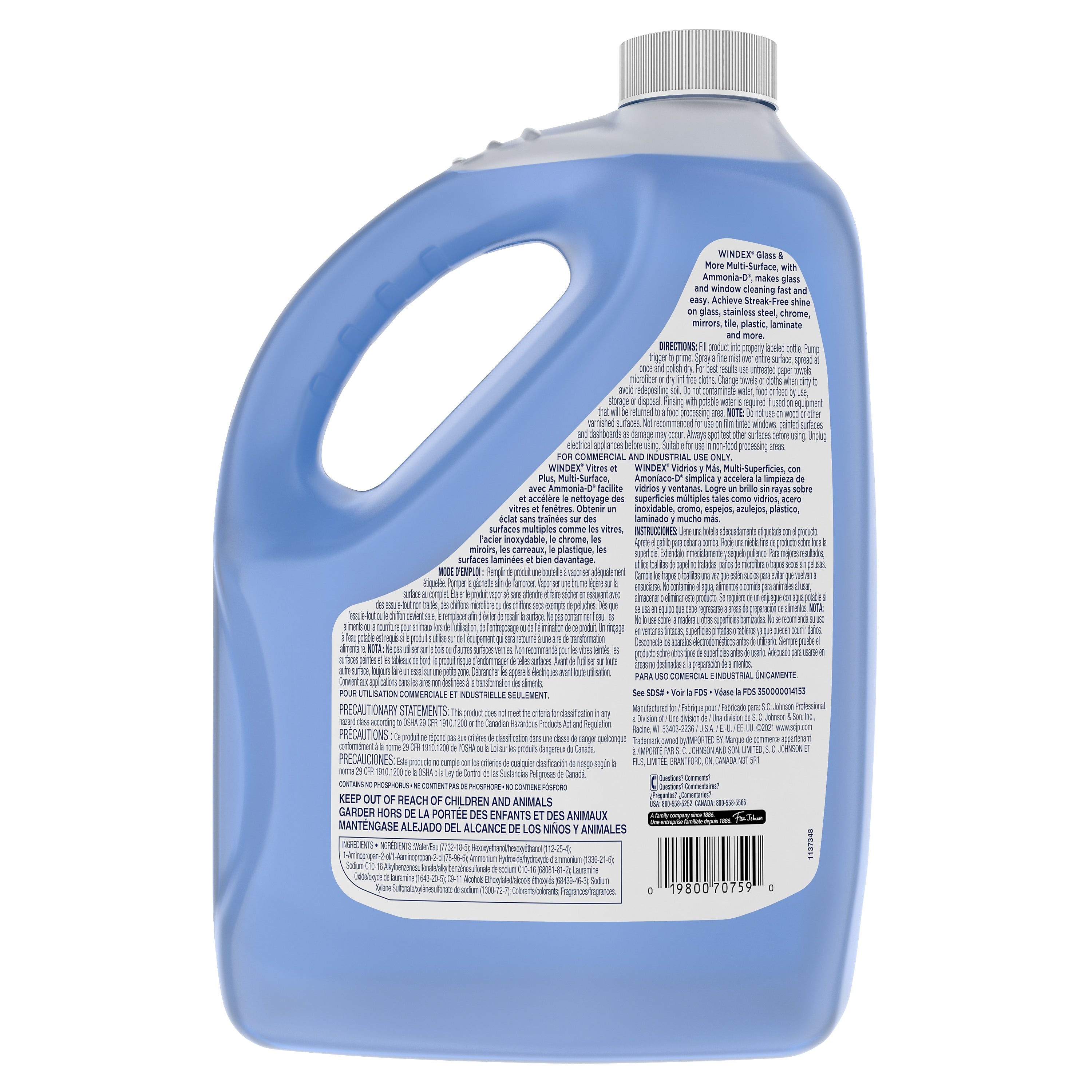 Windex Glass Cleaner with Ammonia-D, Floral, 128 oz.