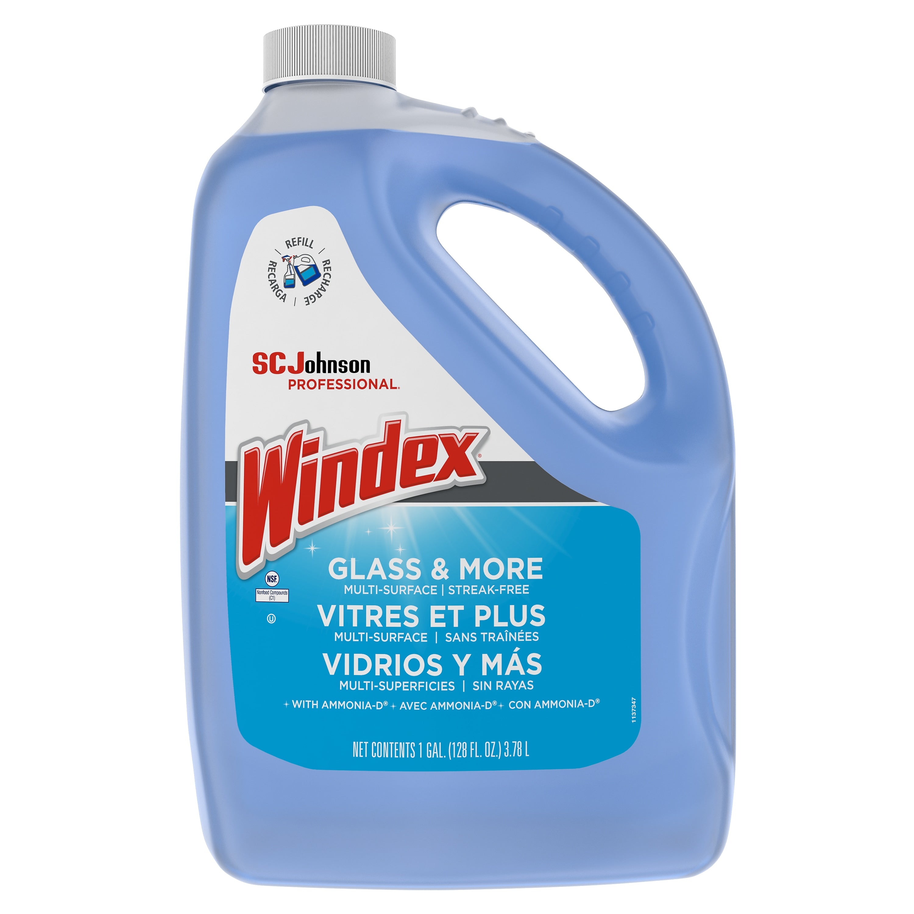 Windex Glass Cleaner with Ammonia-D, Floral, 128 oz., 4/Carton