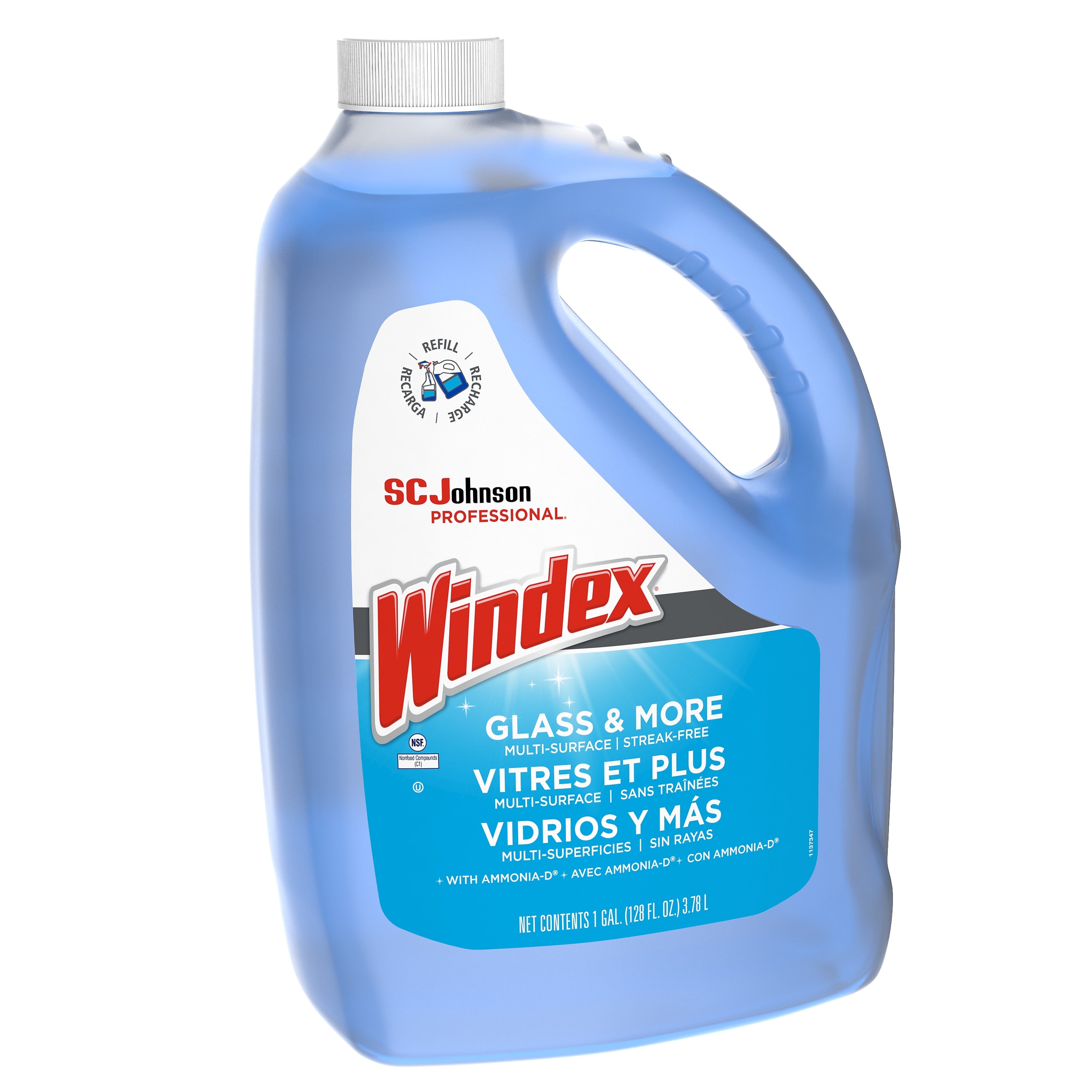 Windex Glass Cleaner with Ammonia-D, Floral, 128 oz., 4/Carton