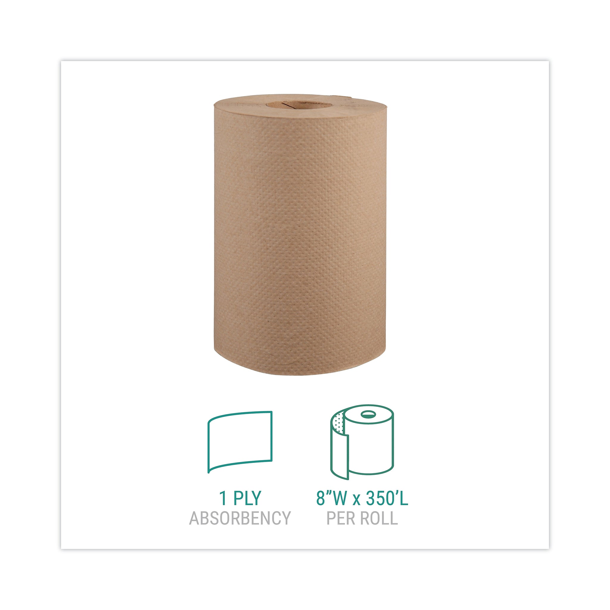 Windsoft Kitchen Rolls Paper Towel, 1-Ply, 12 Rolls/Carton