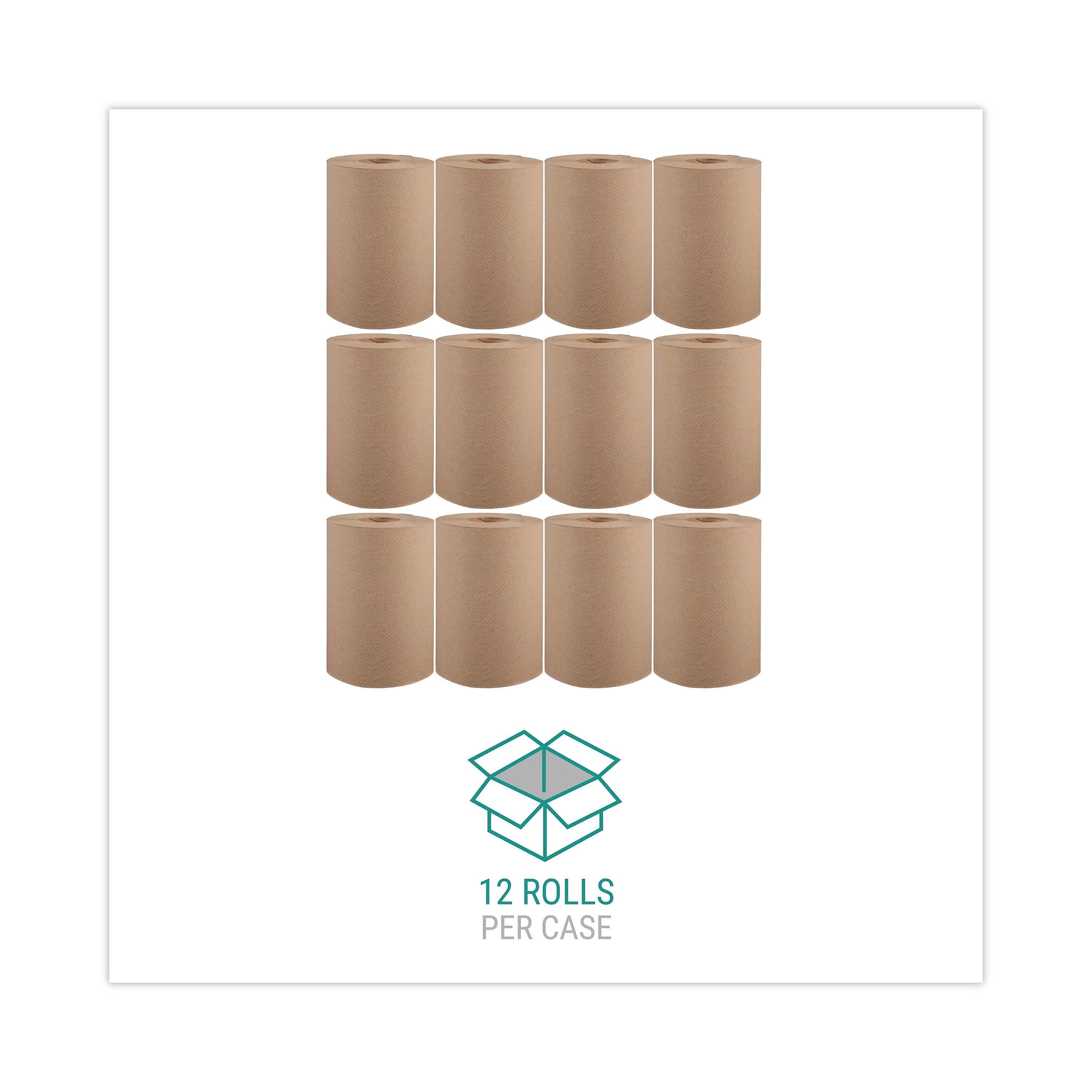 Windsoft Kitchen Rolls Paper Towel, 1-Ply, 12 Rolls/Carton