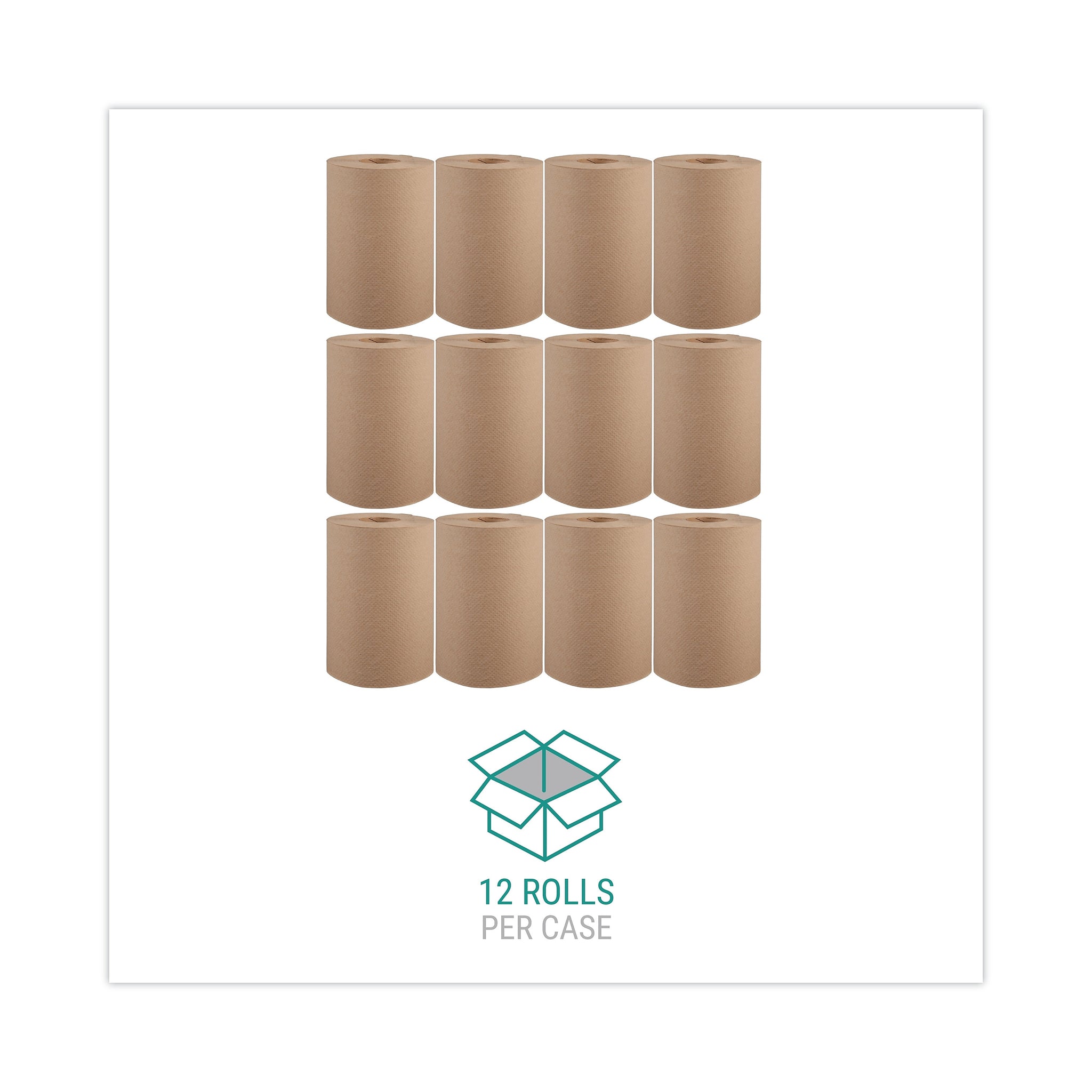 Windsoft Kitchen Rolls Paper Towel, 1-Ply, 12 Rolls/Carton