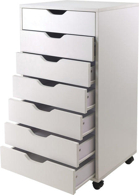 Winsome Halifax 7-Drawer Composite Wood Cabinet, White