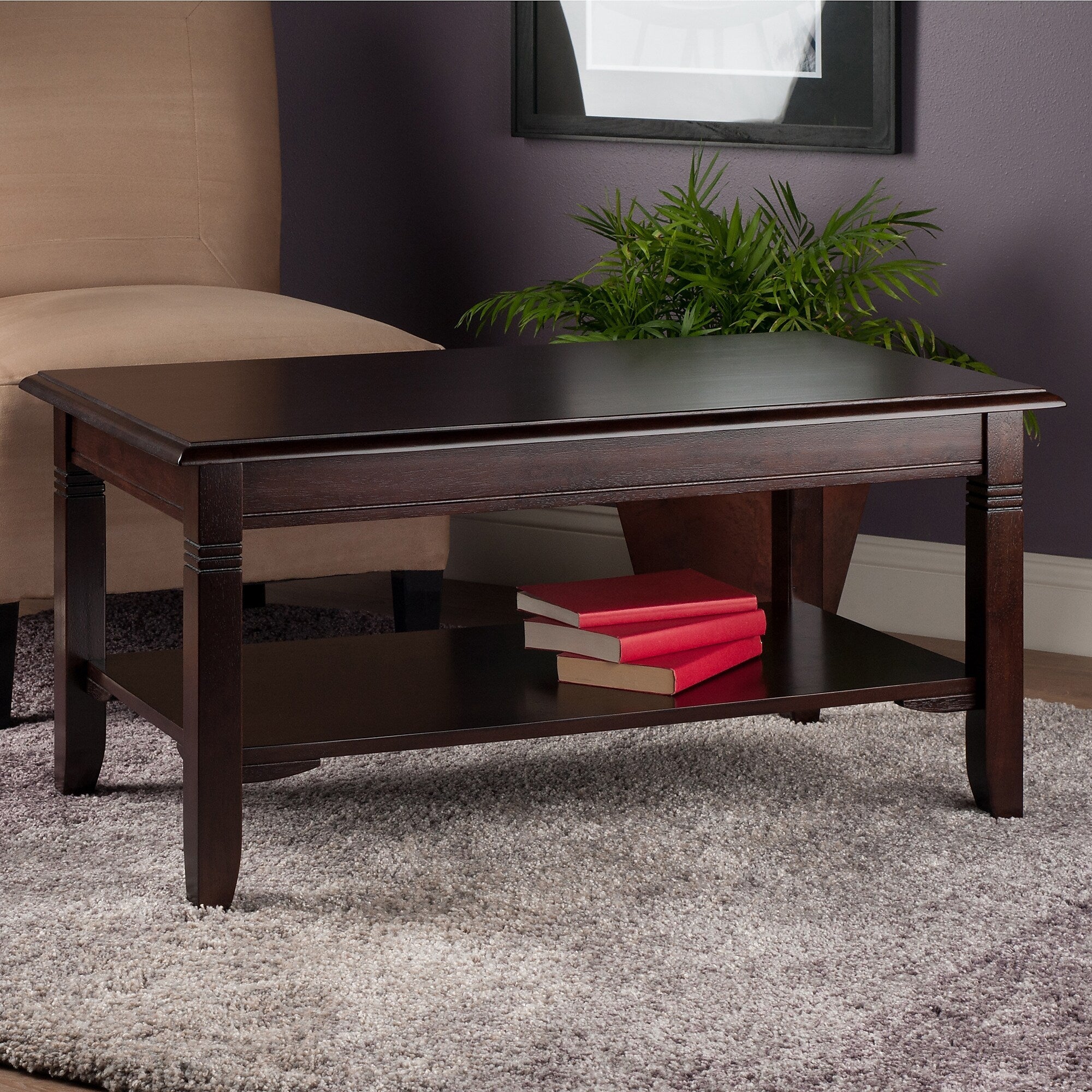 Winsome Nolan 18.03" x 37" x 21.02" Composite Wood Coffee Table, Cappuccino