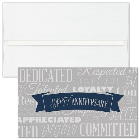 "Words to Appreciate" Anniversary Card w/ White Unlined Envelope, 100/BX