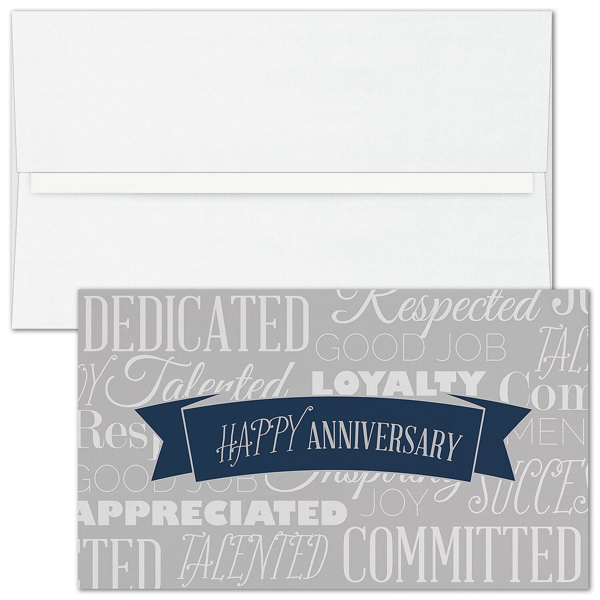 "Words to Appreciate" Anniversary Card w/ White Unlined Envelope, 250/BX