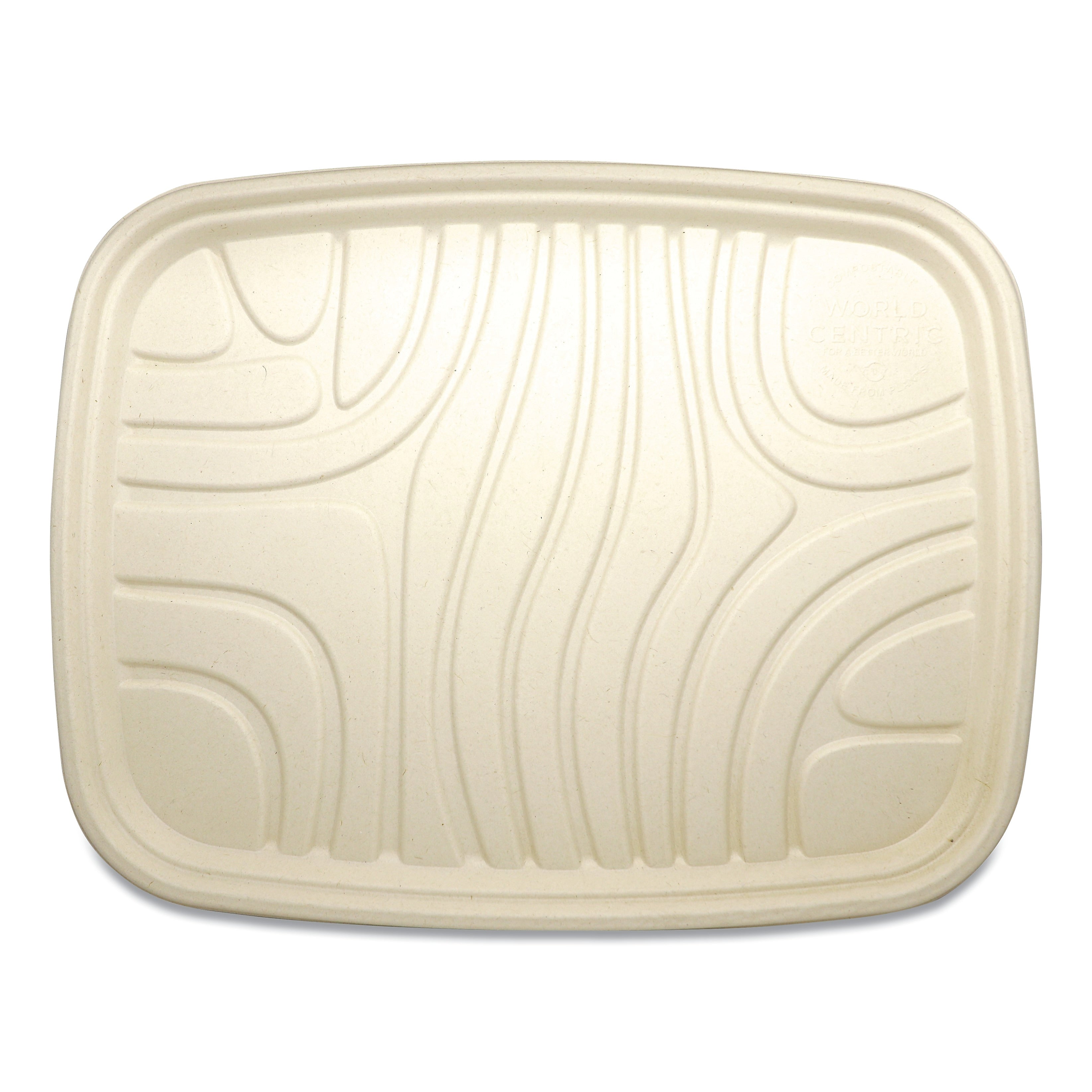 World Centric Fiber Trays, PLA Lined, PFAS Free, 1-Compartment, 18 x 14 x 1, Natural, 100/Carton