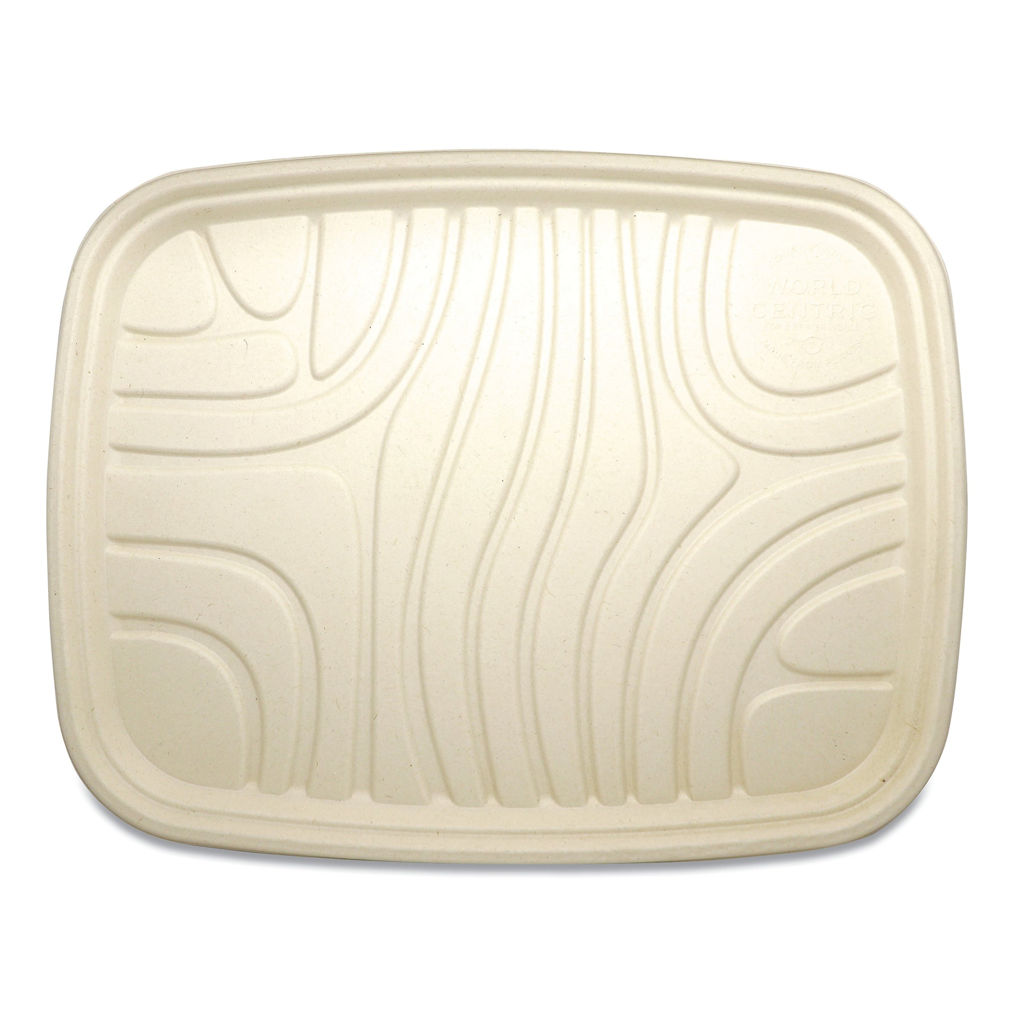 World Centric Fiber Trays, PLA Lined, PFAS Free, 1-Compartment, 18 x 14 x 1, Natural, 100/Carton