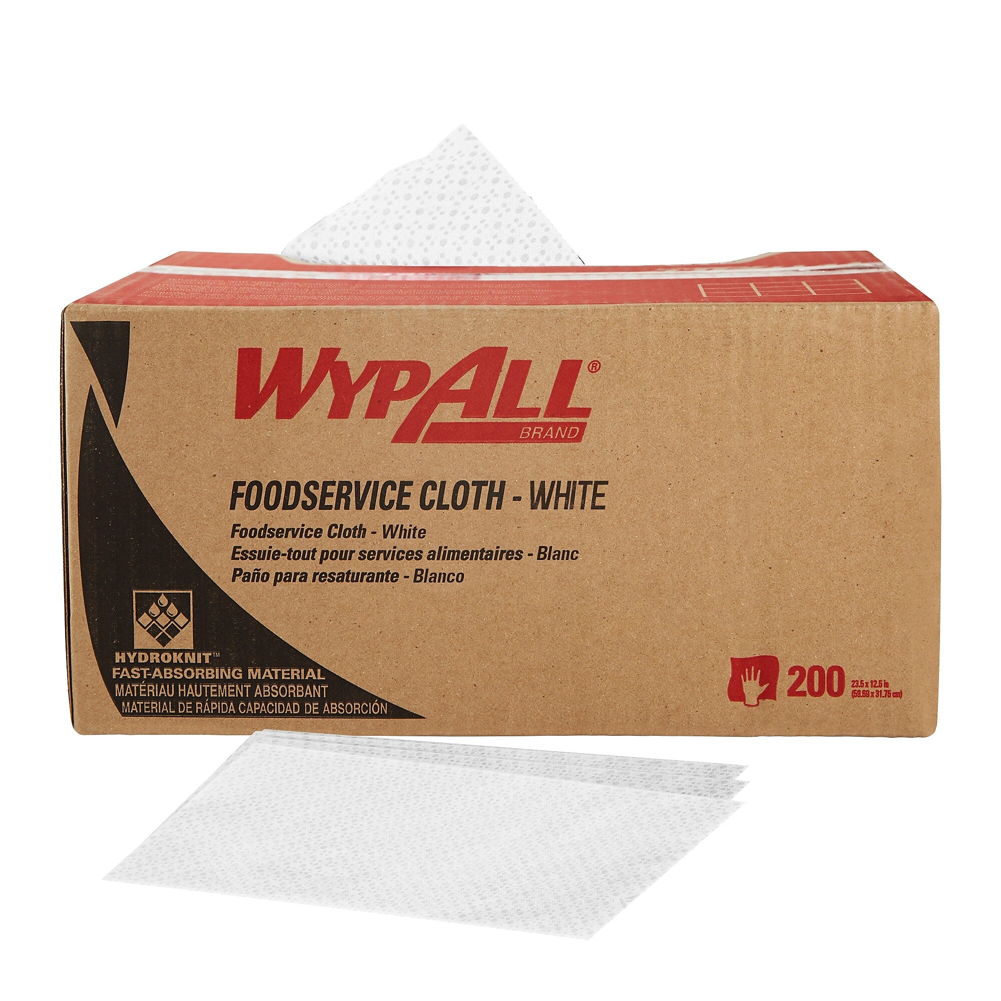 WypAll CriticalClean Foodservice Cloths, 12.5" x 23.5", White, 200 Sheets/Box