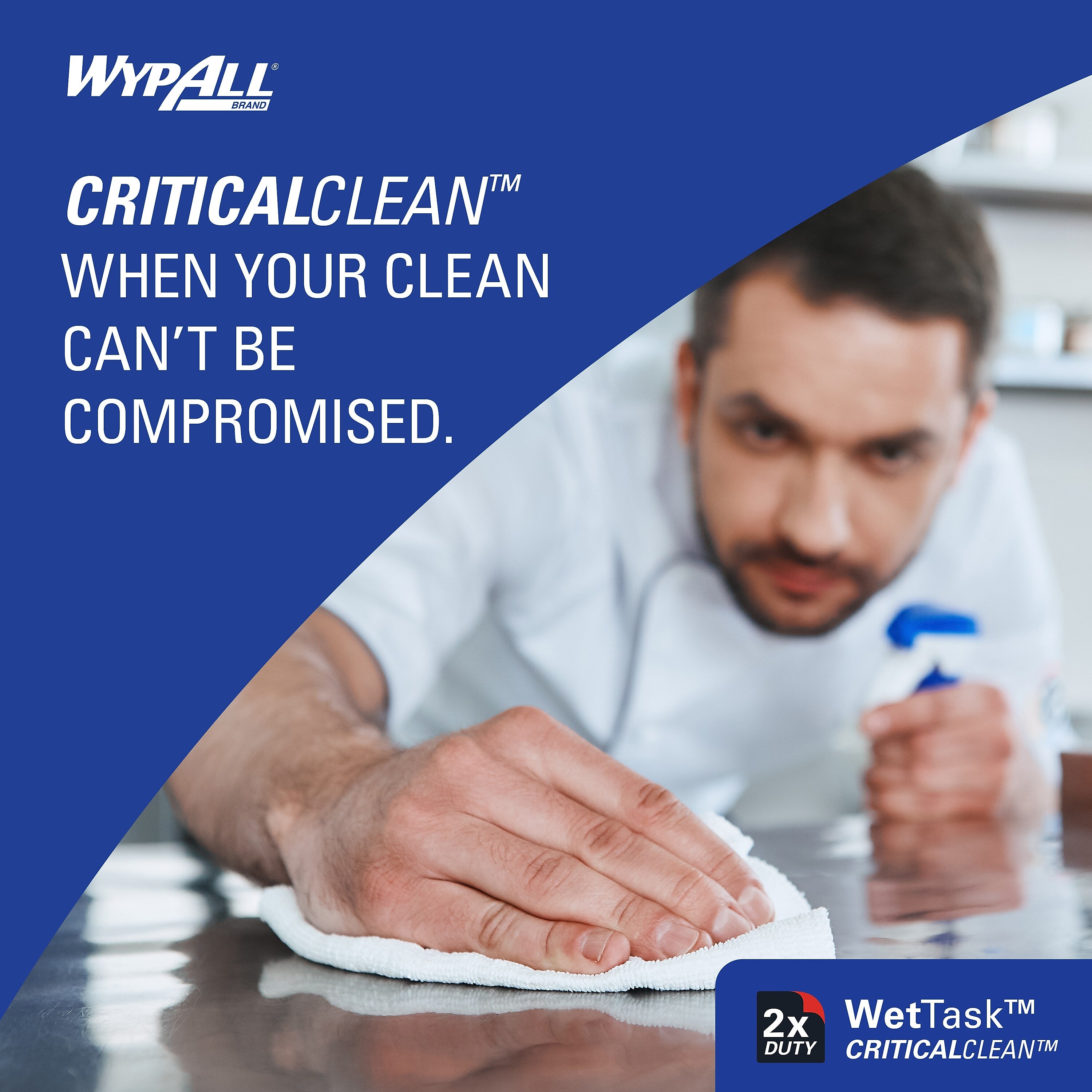 WypAll CriticalClean WetTask Wipers, Center-Pull, White, 140 Sheets/Roll, 6 Rolls/Case