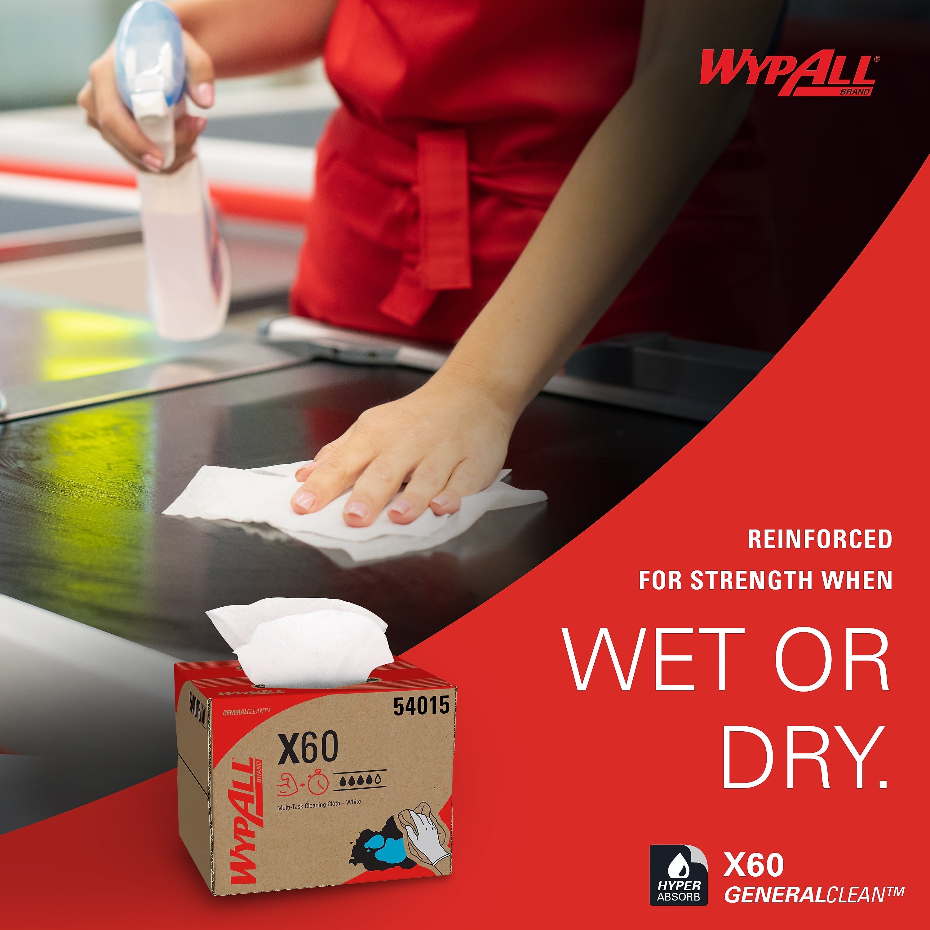 WypAll General Clean X60 Mulit-Task, White, 236 Sheets/Box