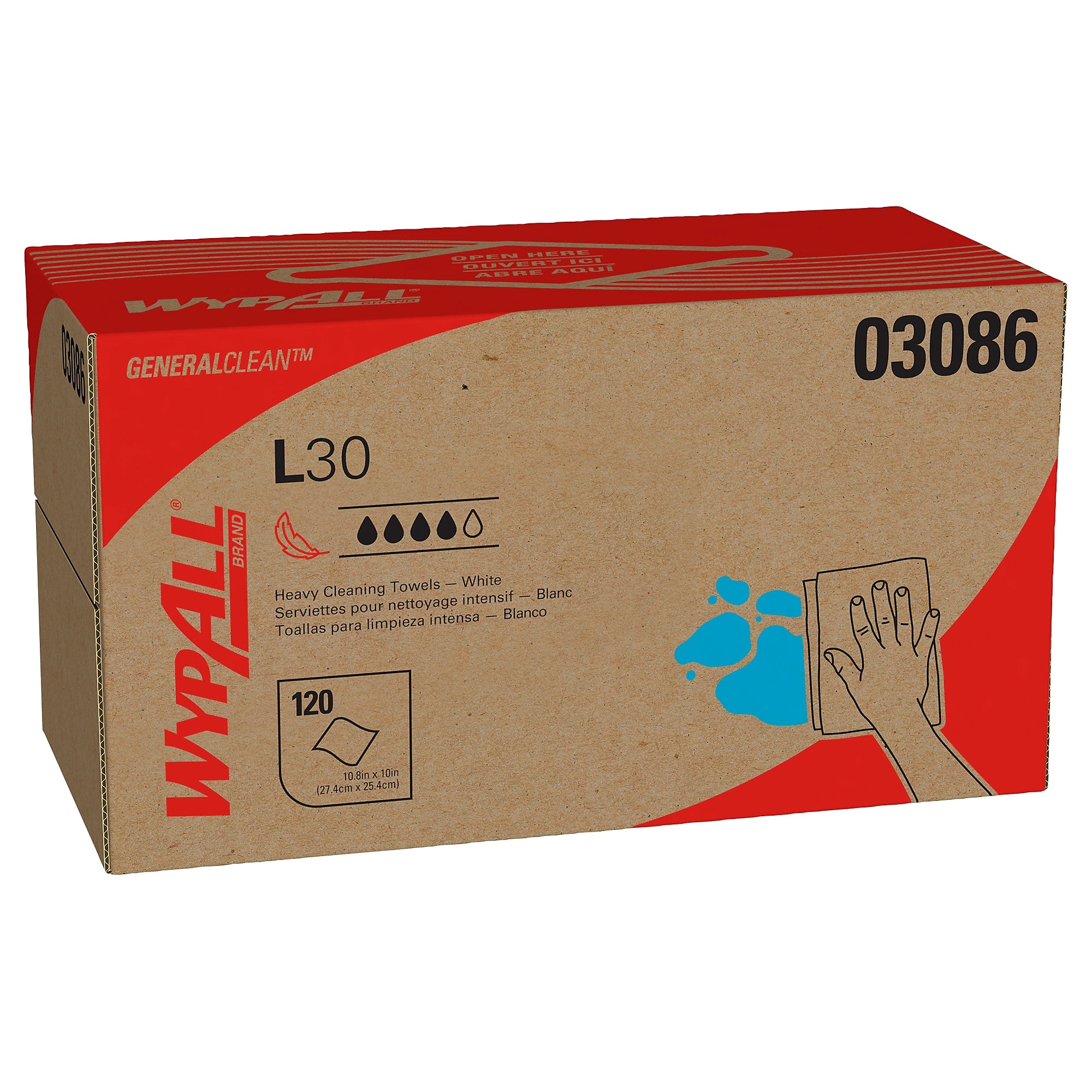 WypAll GeneralClean L30 Cleaning Cloths, 10