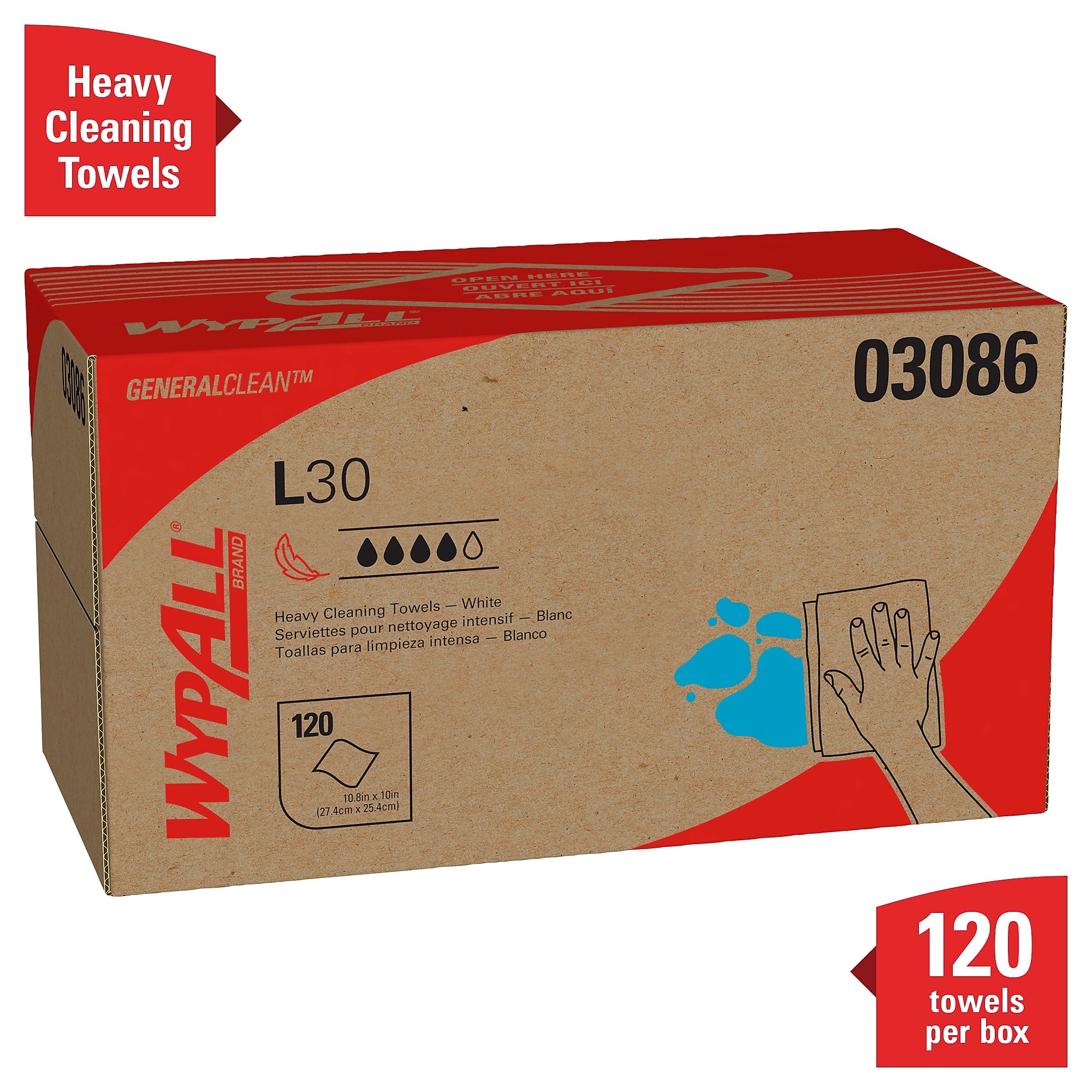 WypAll GeneralClean L30 Cleaning Cloths, 10