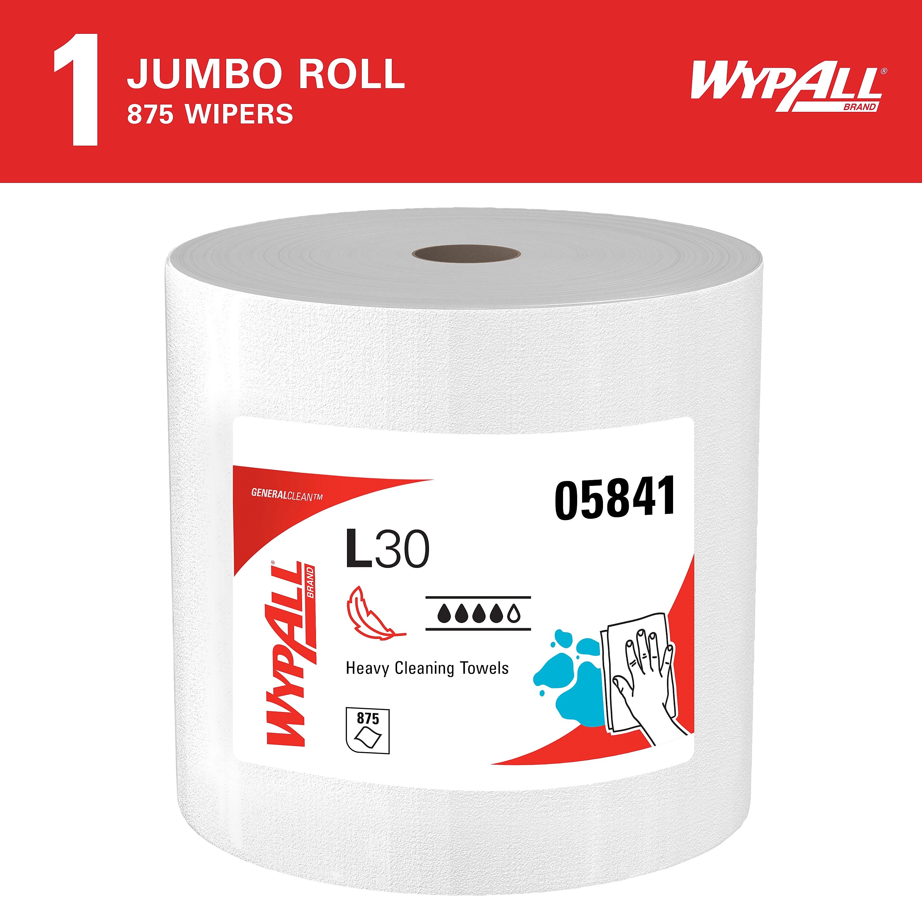 WypAll GeneralClean L30 Fabric Cleaning Wipers, 13.3