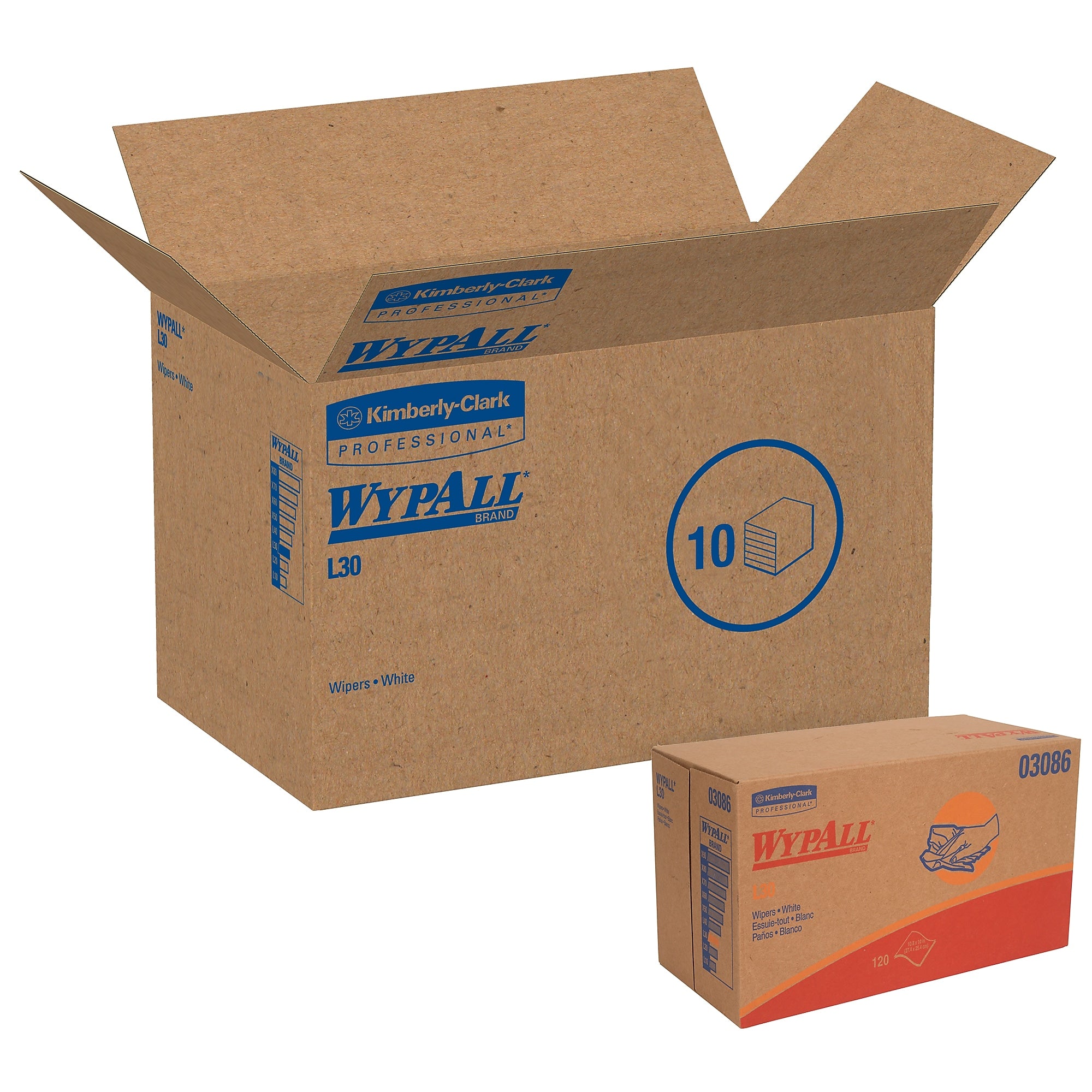 WypAll L30 Cellulose Cleaning Wipers, 10