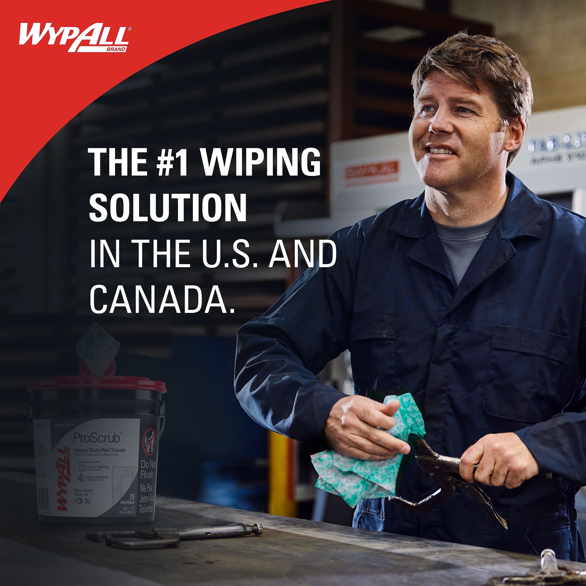 WypAll PowerClean ProScrub Fabric Cleaning Wipers, 12