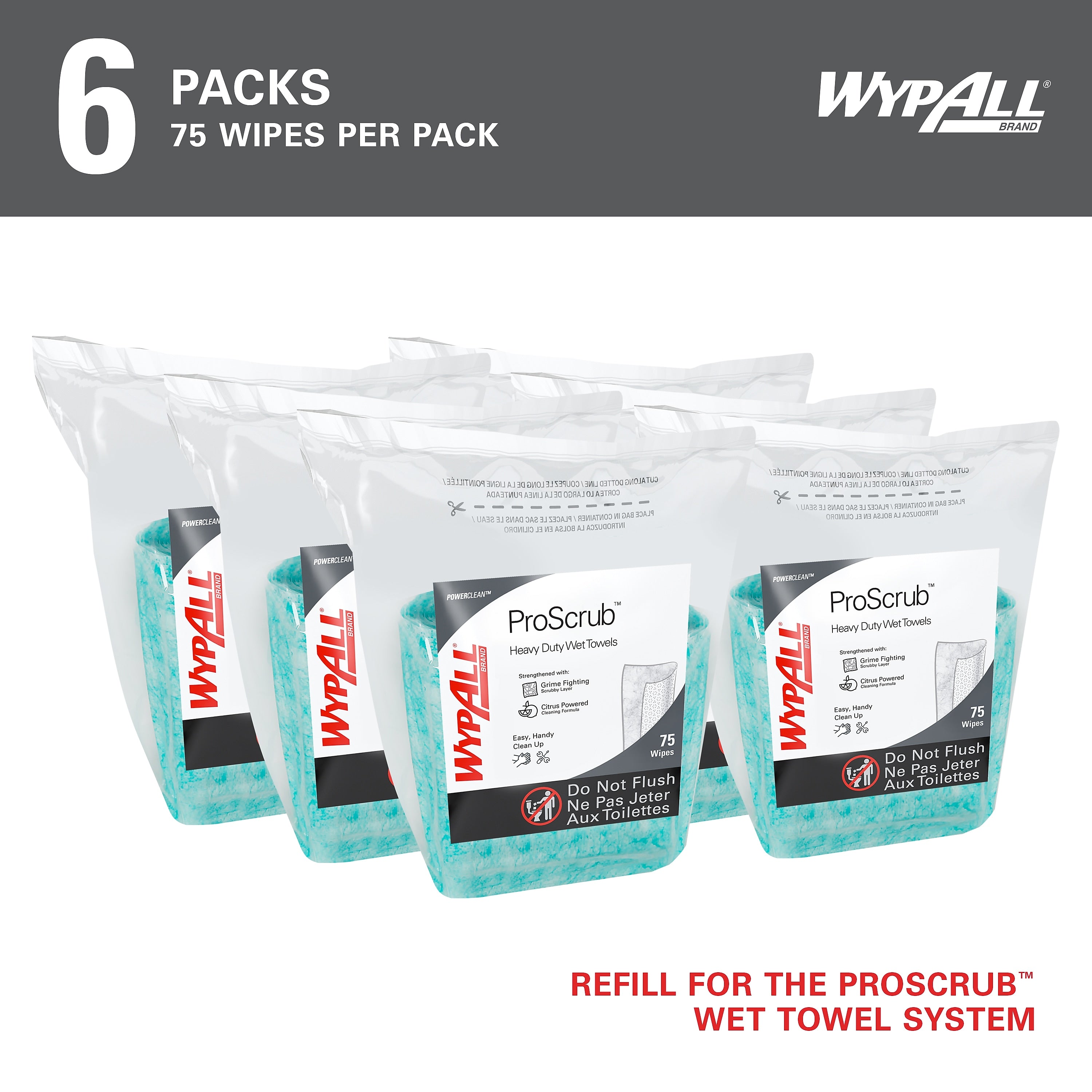 WypAll PowerClean ProScrub Fabric Cleaning Wipers, 9.5