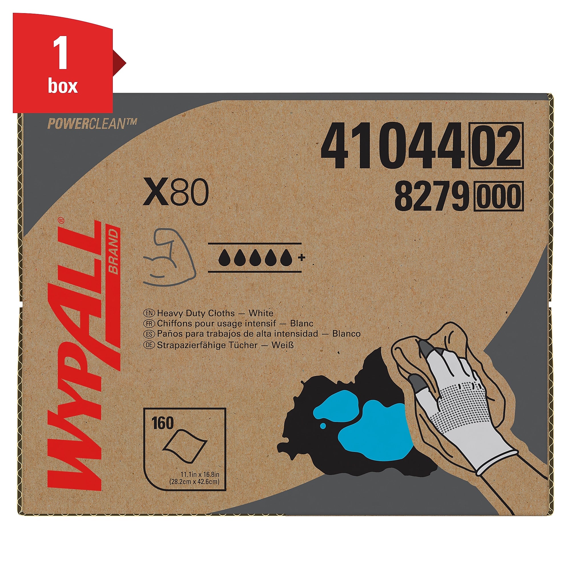 WypAll PowerClean X80 Cloths, 11.1